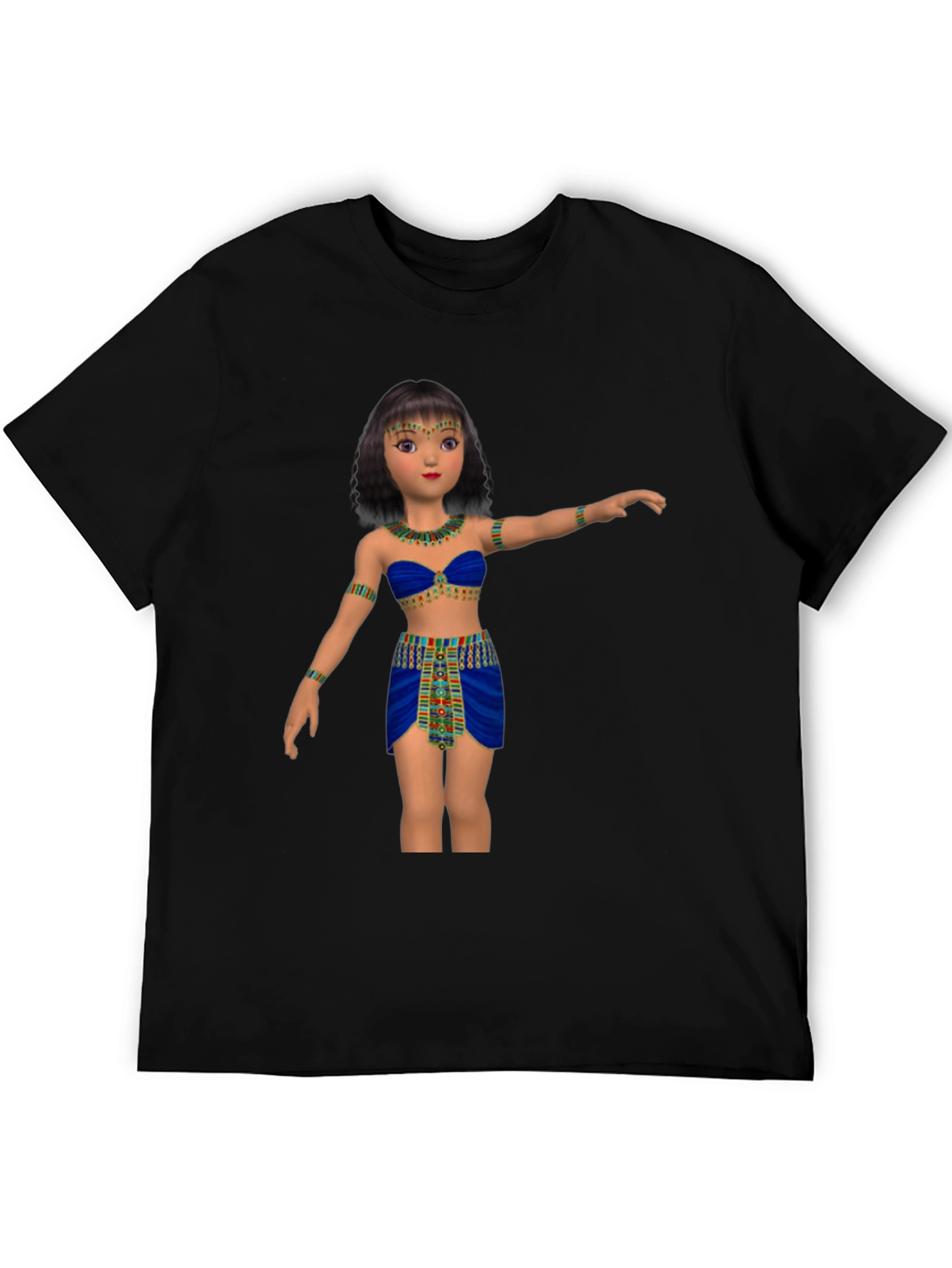 Black Egyptian Cartoon Girl Graphic Tee view 5