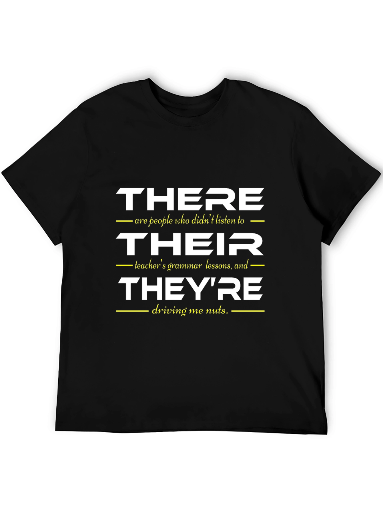 Black Grammar Humor T-Shirt - There Their They're view 5