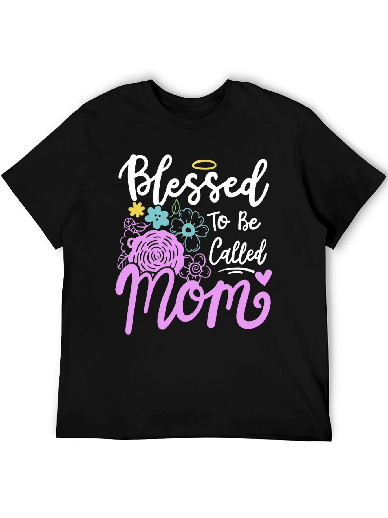 Black Blessed Mom Graphic T-Shirt view 5