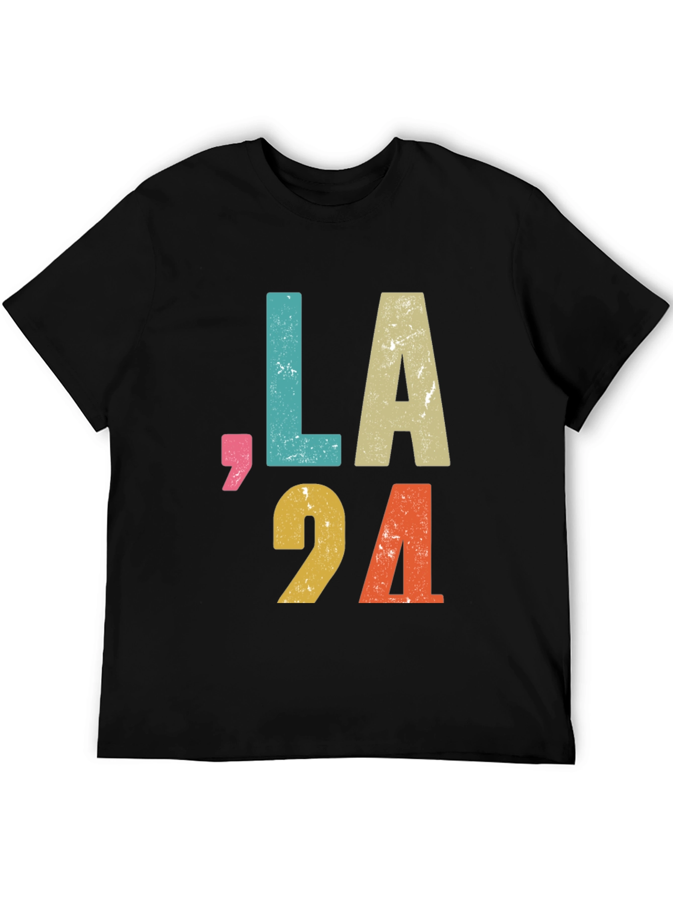 Black Vintage LA 94 Graphic Tee - Retro Style view 5