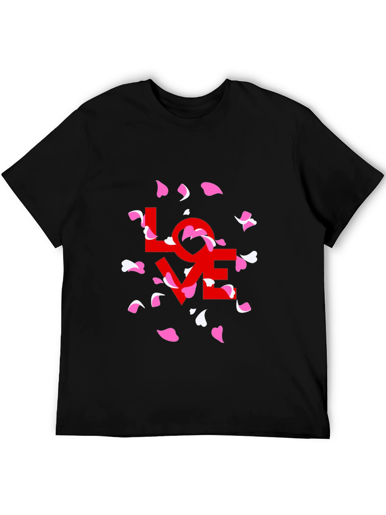 Black Love Petals Graphic Tee - Stylish Black T-Shirt view 5