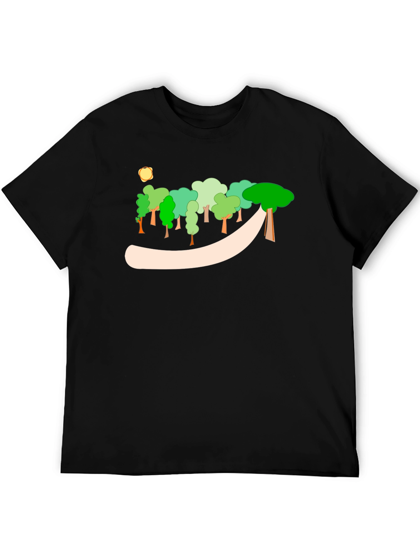Black Cartoon Forest Graphic Tee view 5