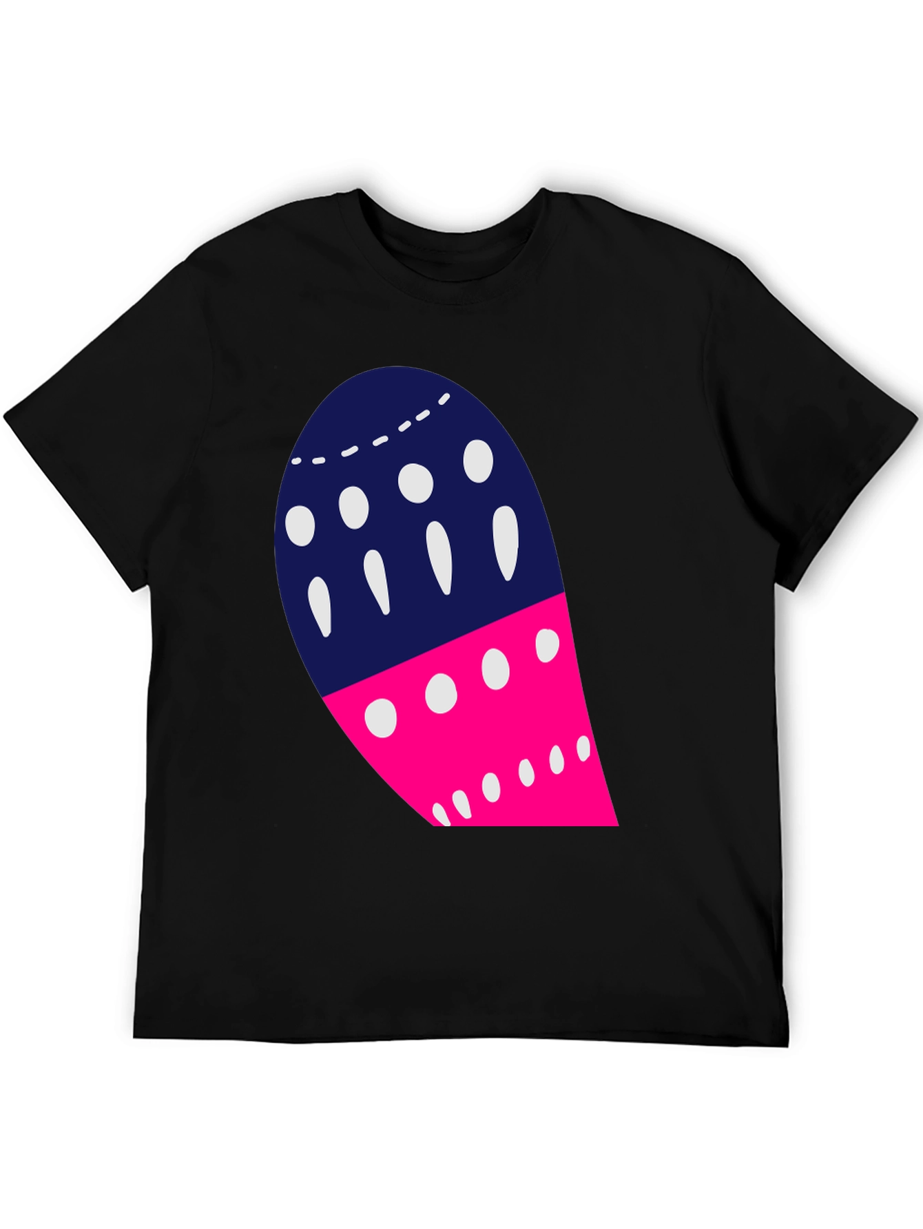 Black Abstract Graphic Tee - Modern Design Shirt view 5