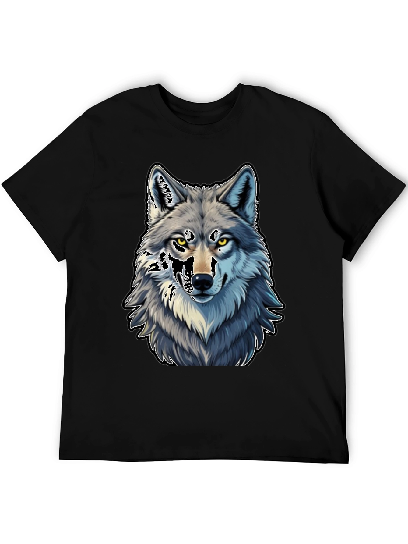 Black Wolf Graphic Tee - Black Cotton Blend view 5