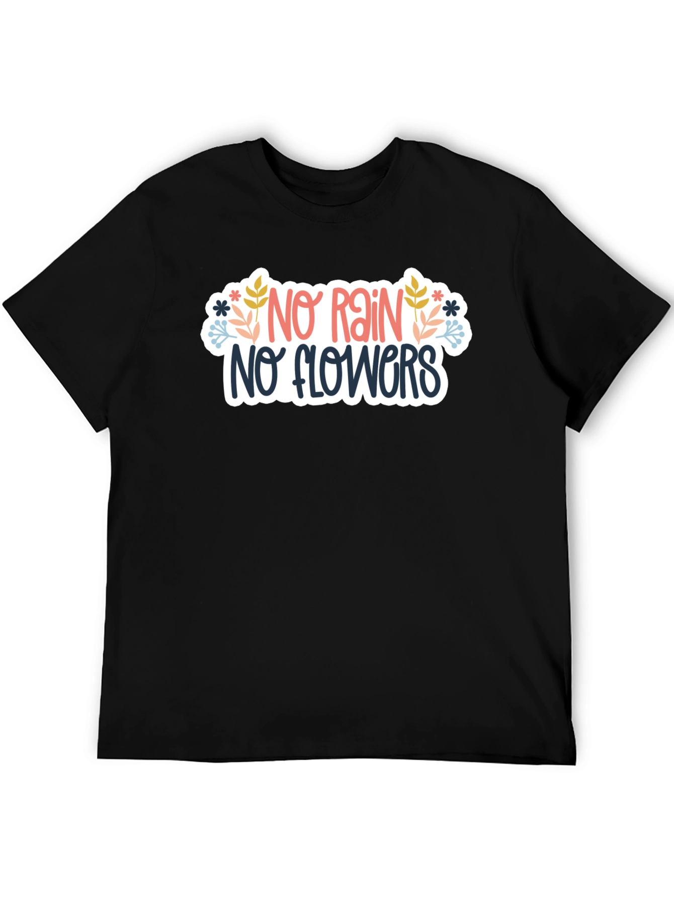 Black No Rain No Flowers Graphic Tee - Black view 5