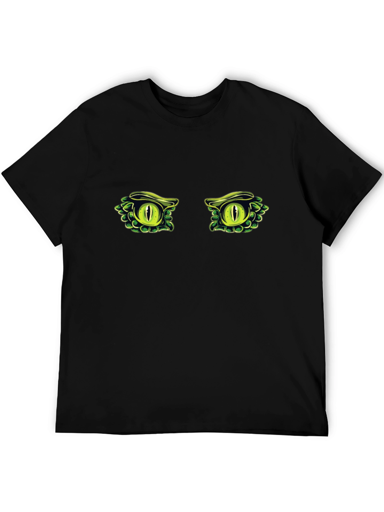 Black Reptile Eyes T-Shirt - Black Cotton Tee view 5