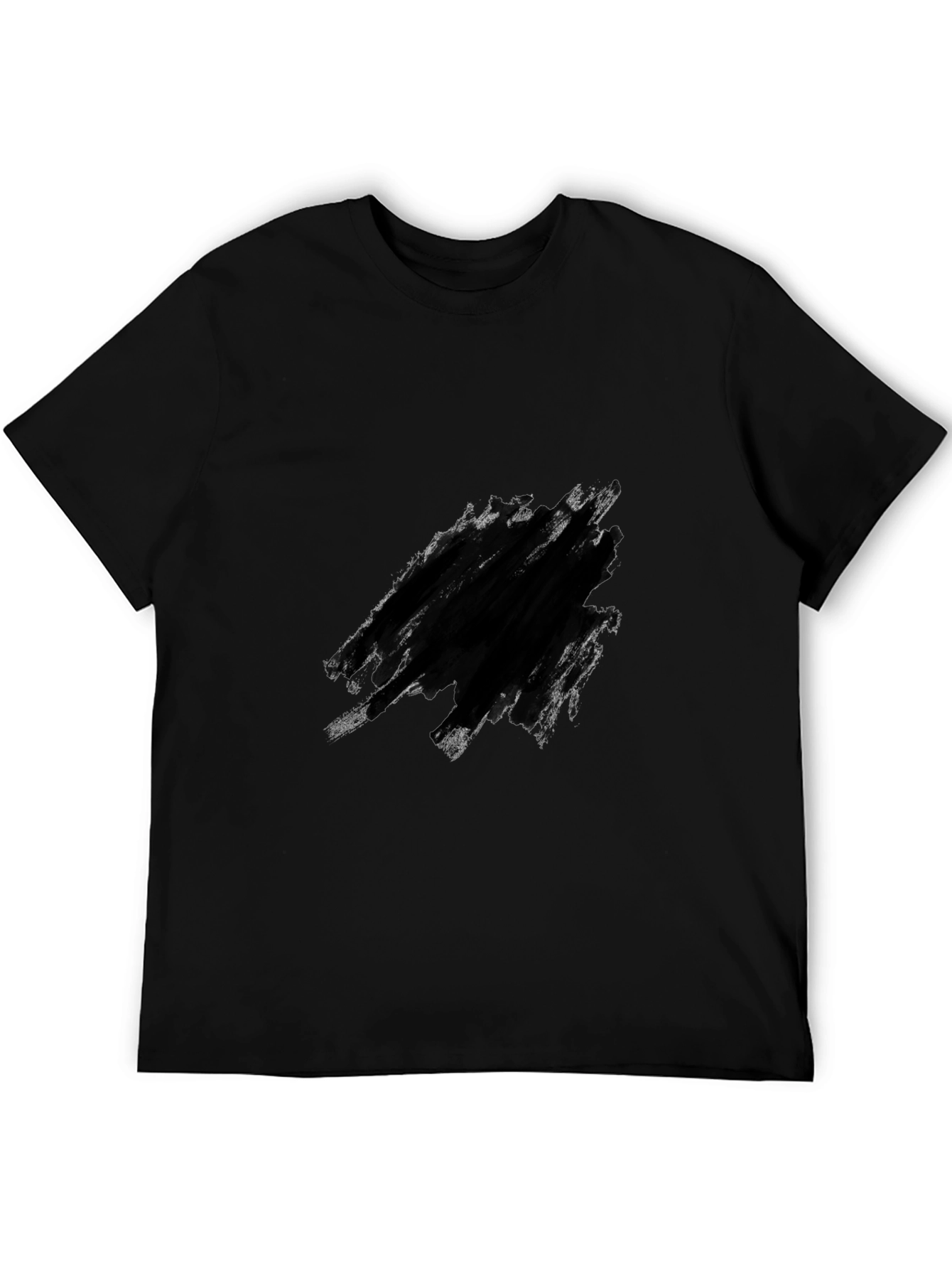 Black Men's Black Crew Neck T-Shirt view 5