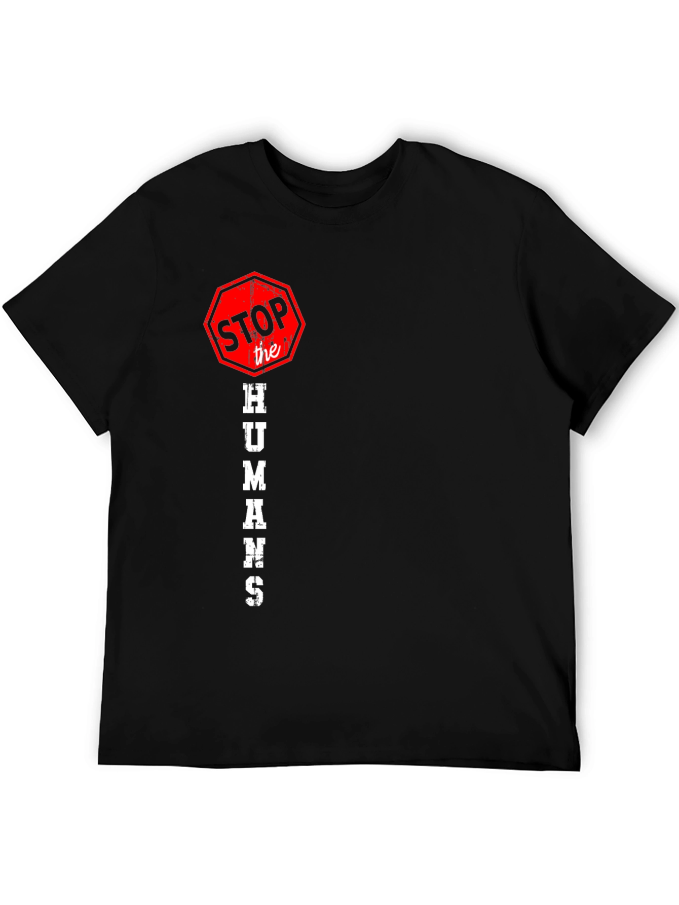 Black Stop the Humans T-Shirt view 5