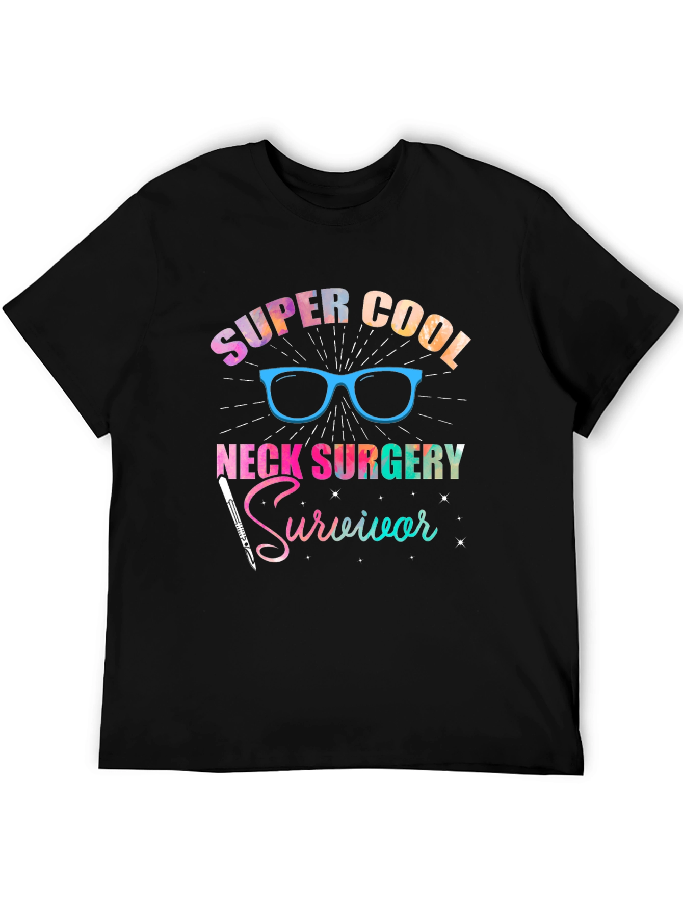 Black Super Cool Neck Surgery Survivor T-Shirt view 5