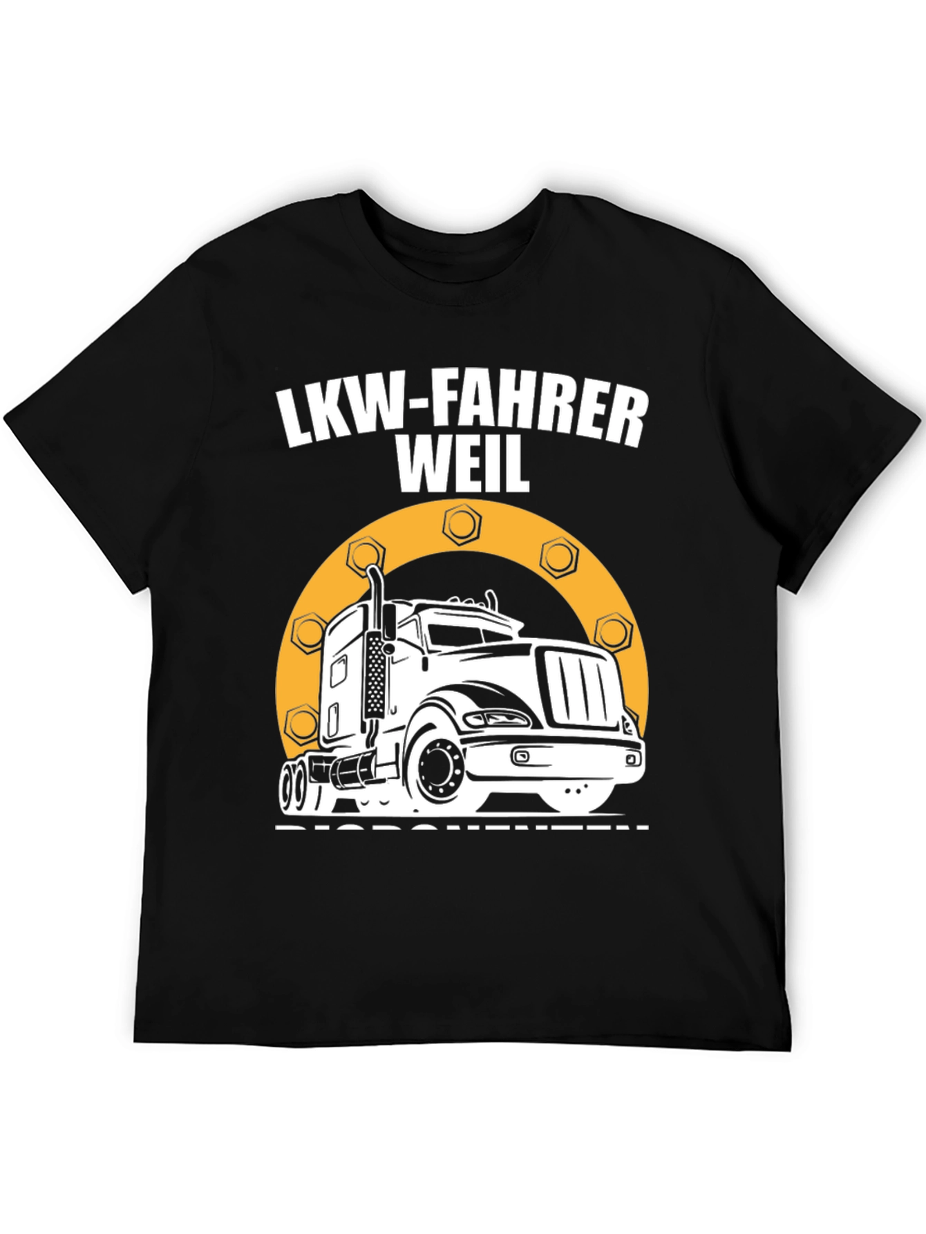 LKW-FAHRER Trucker T-Shirt - Black Graphic Tee - 5