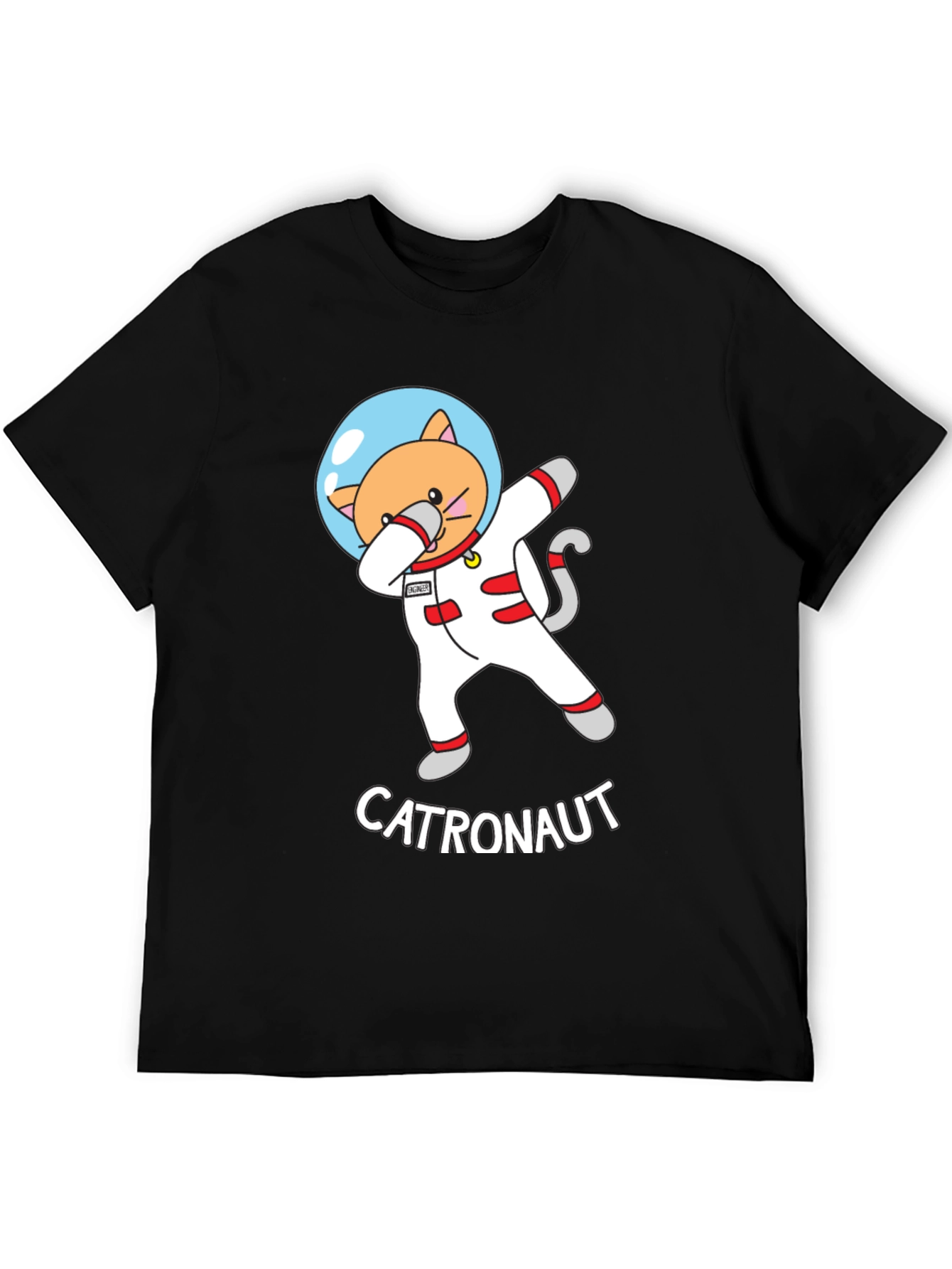 Black Catronaut T-Shirt - Dabbing Cat Astronaut Design view 5
