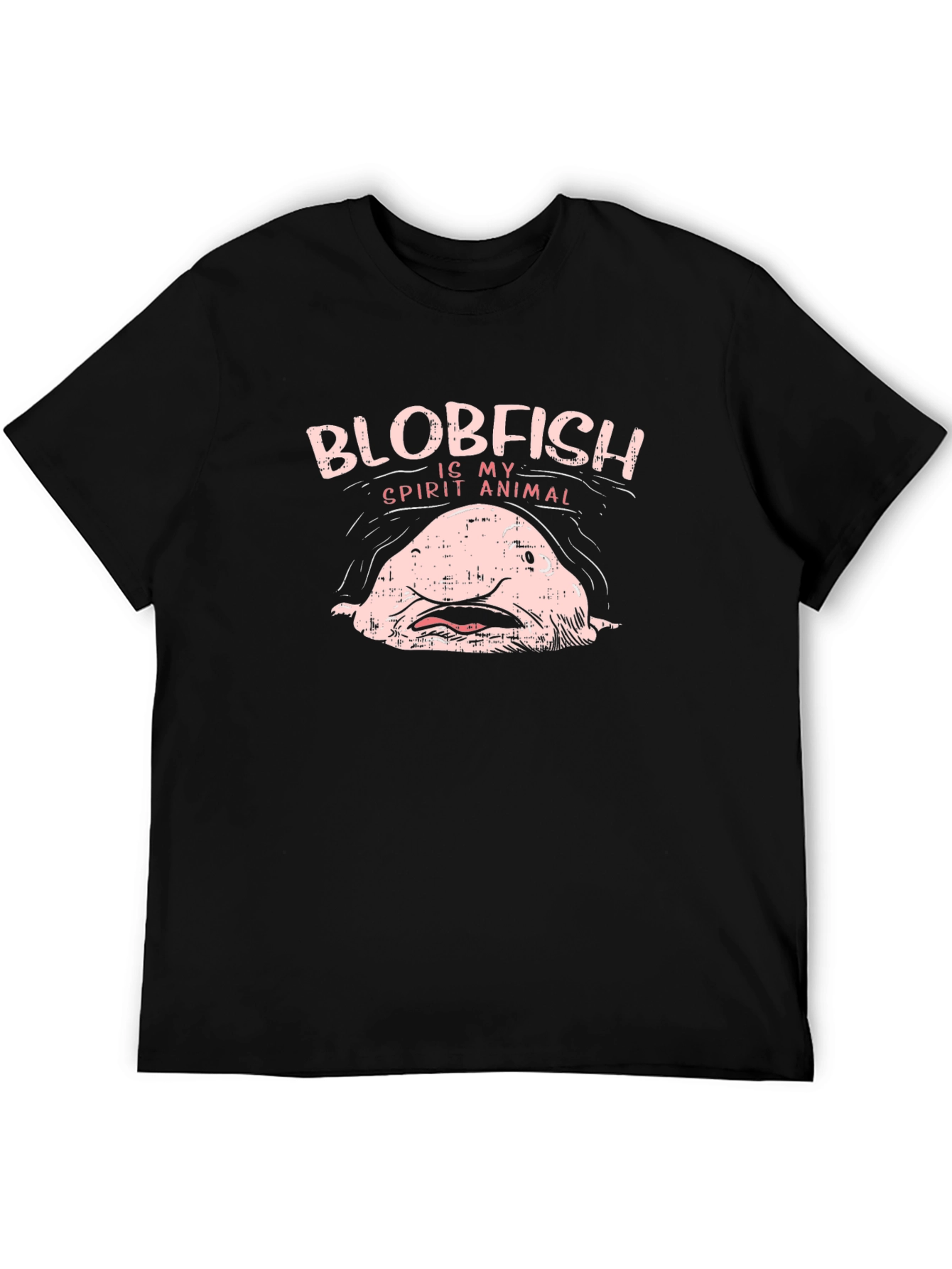 Black Blobfish Spirit Animal Graphic T-Shirt view 5