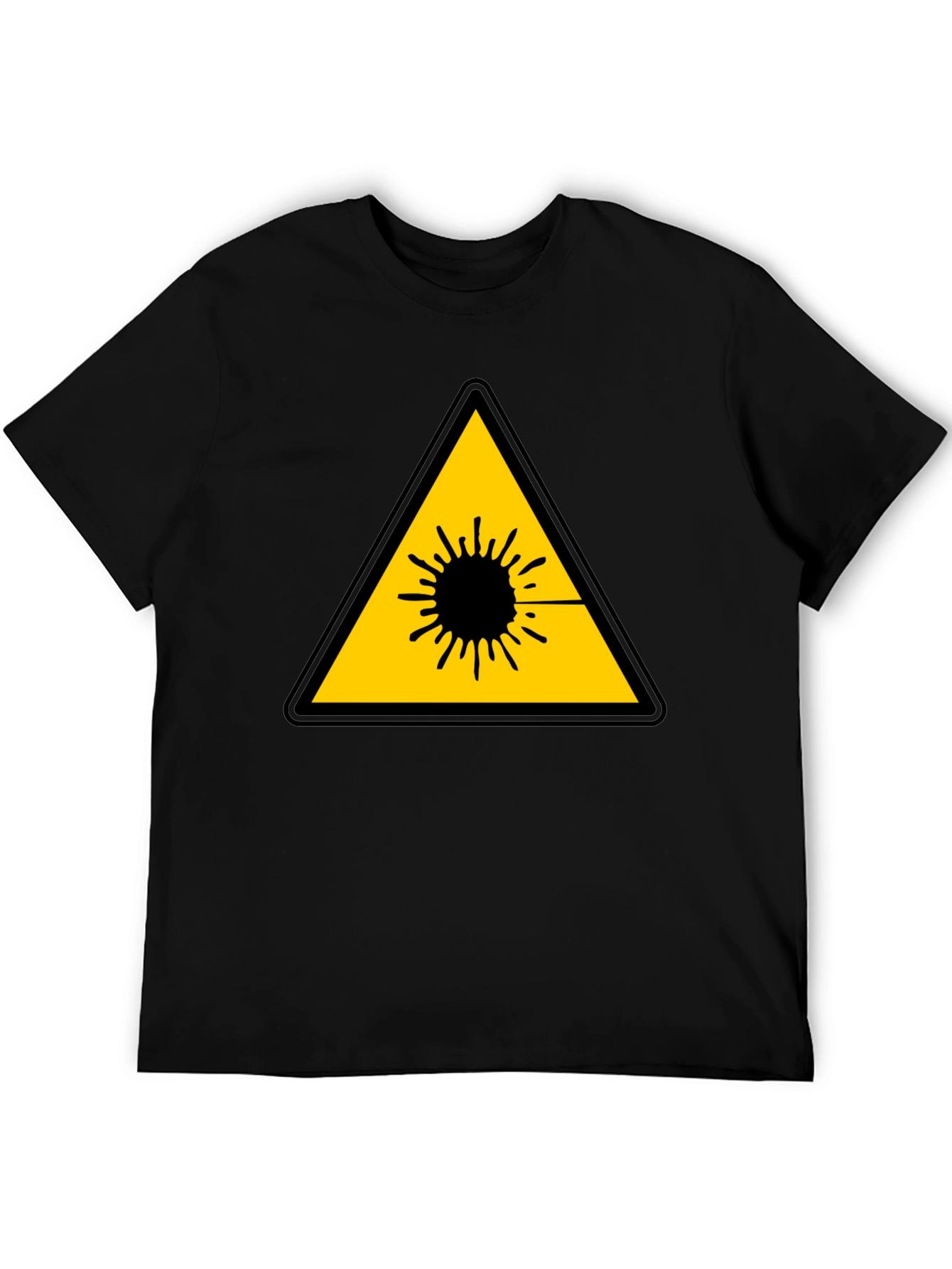 Black Laser Hazard Black T-Shirt - Warning Graphic Tee view 5