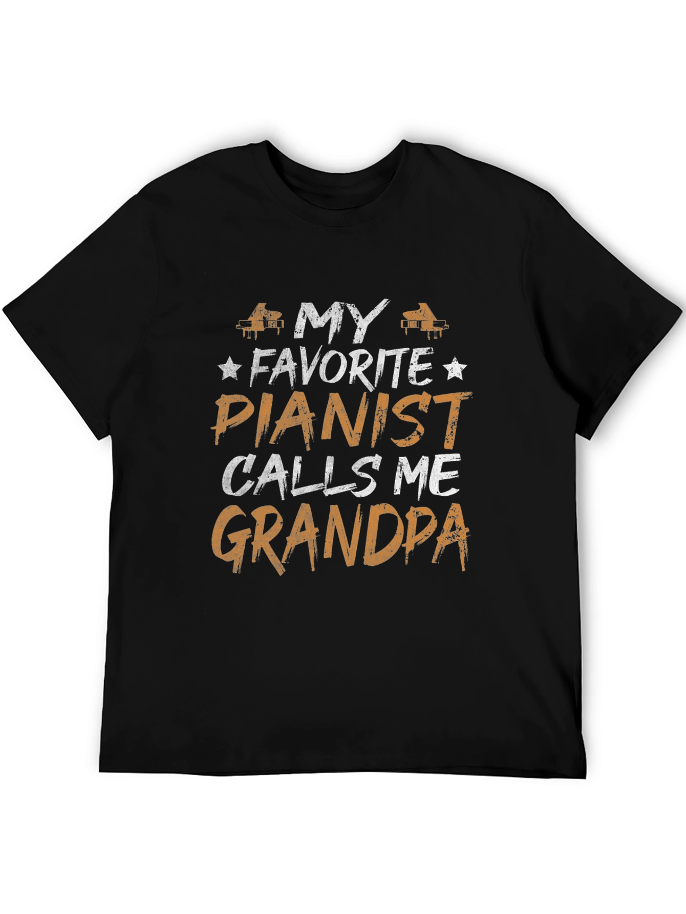 Black My Favorite Pianist Calls Me Grandpa T-Shirt view 5