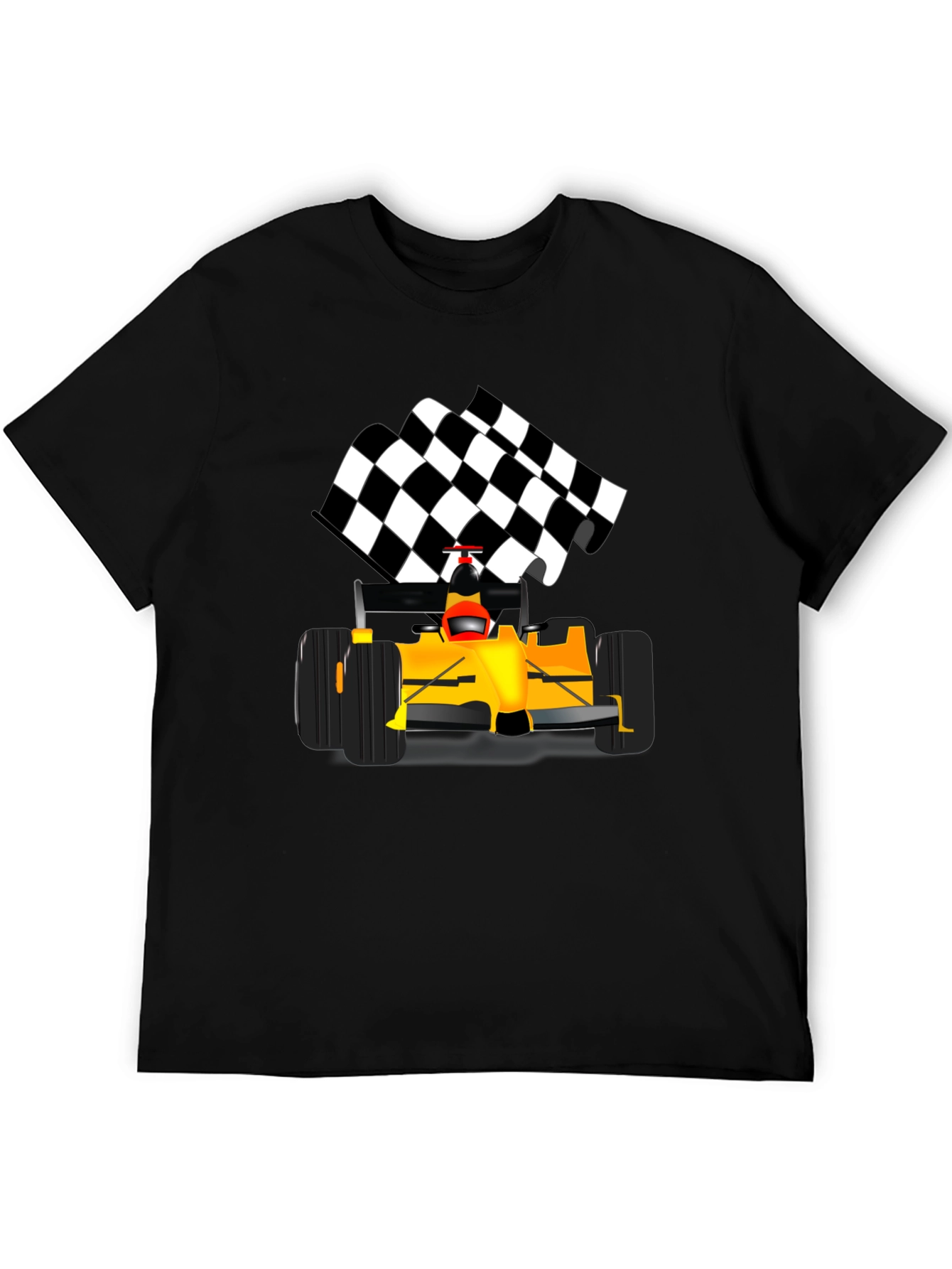 Black Formula Race Car T-Shirt view 5