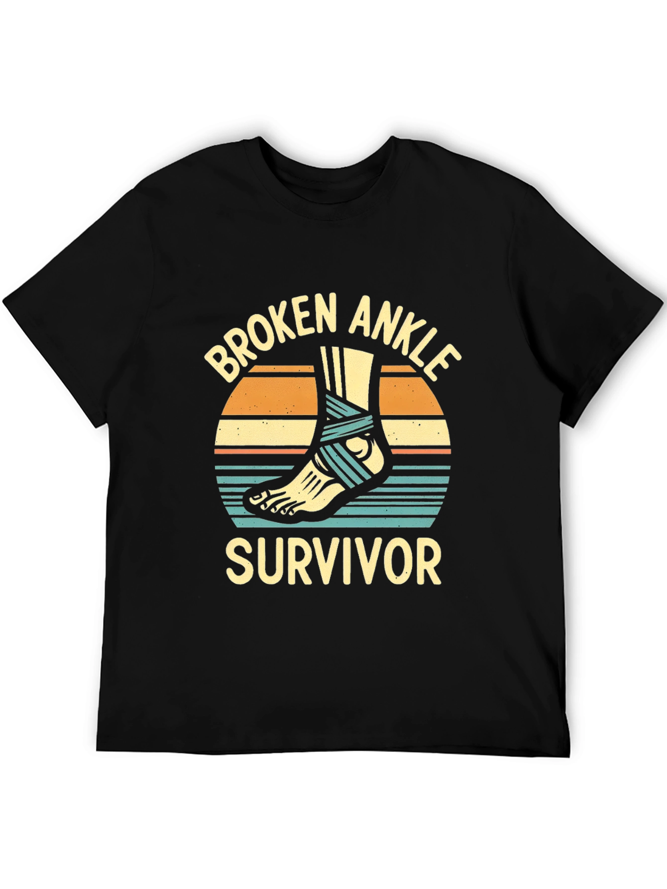 Black Broken Ankle Survivor Graphic T-Shirt view 5