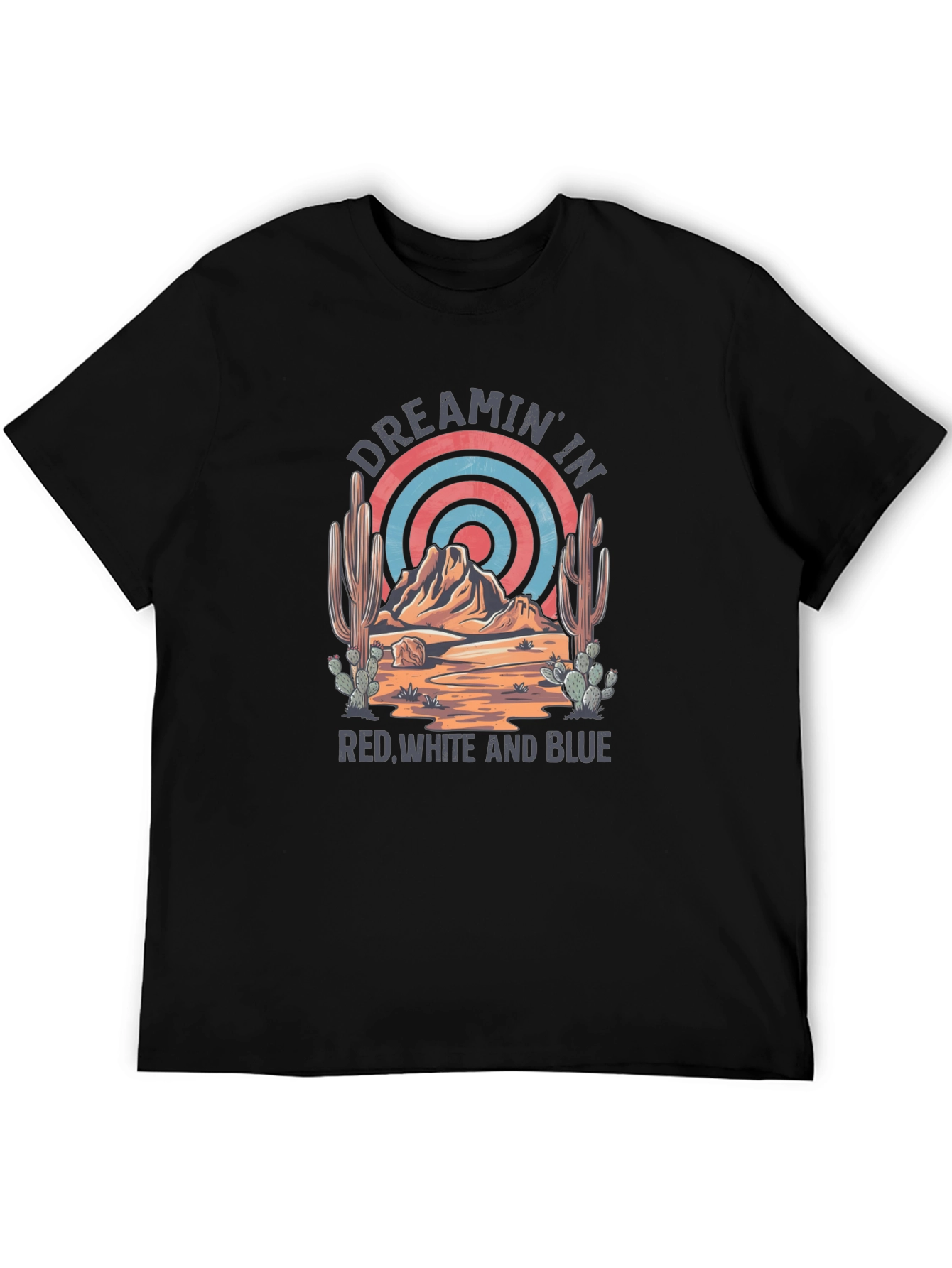 Black Dreamin' In Red White And Blue Graphic Tee view 5