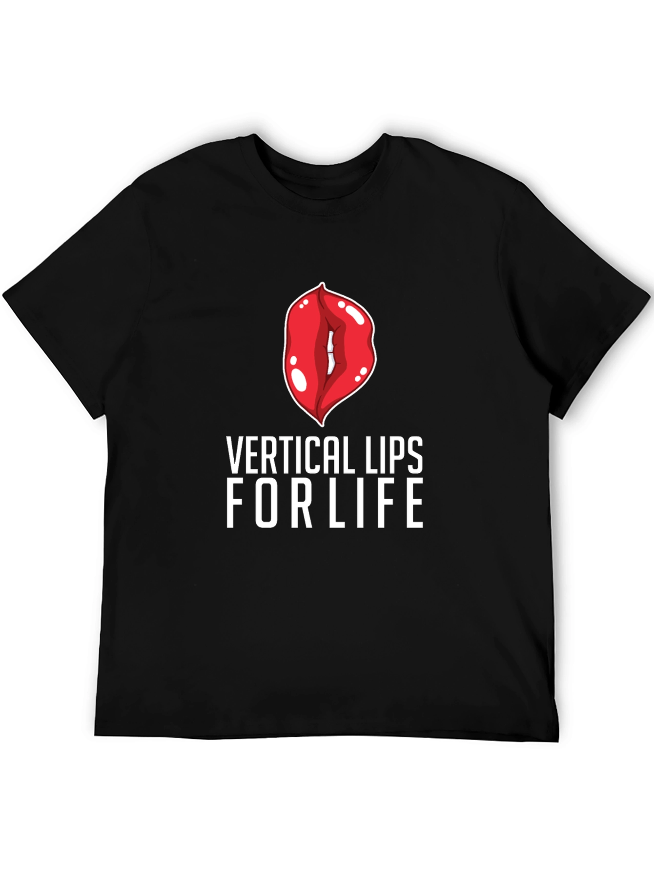 Black Vertical Lips For Life Graphic Tee view 5