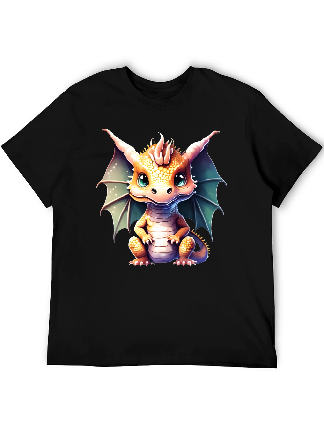 Black Cute Dragon Graphic Tee view 5