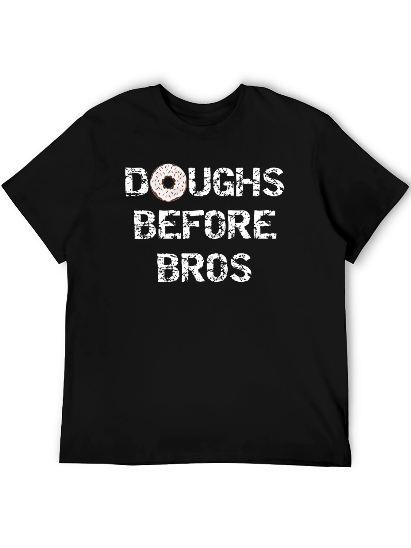 Black Doughs Before Bros Funny Donut T-Shirt view 5