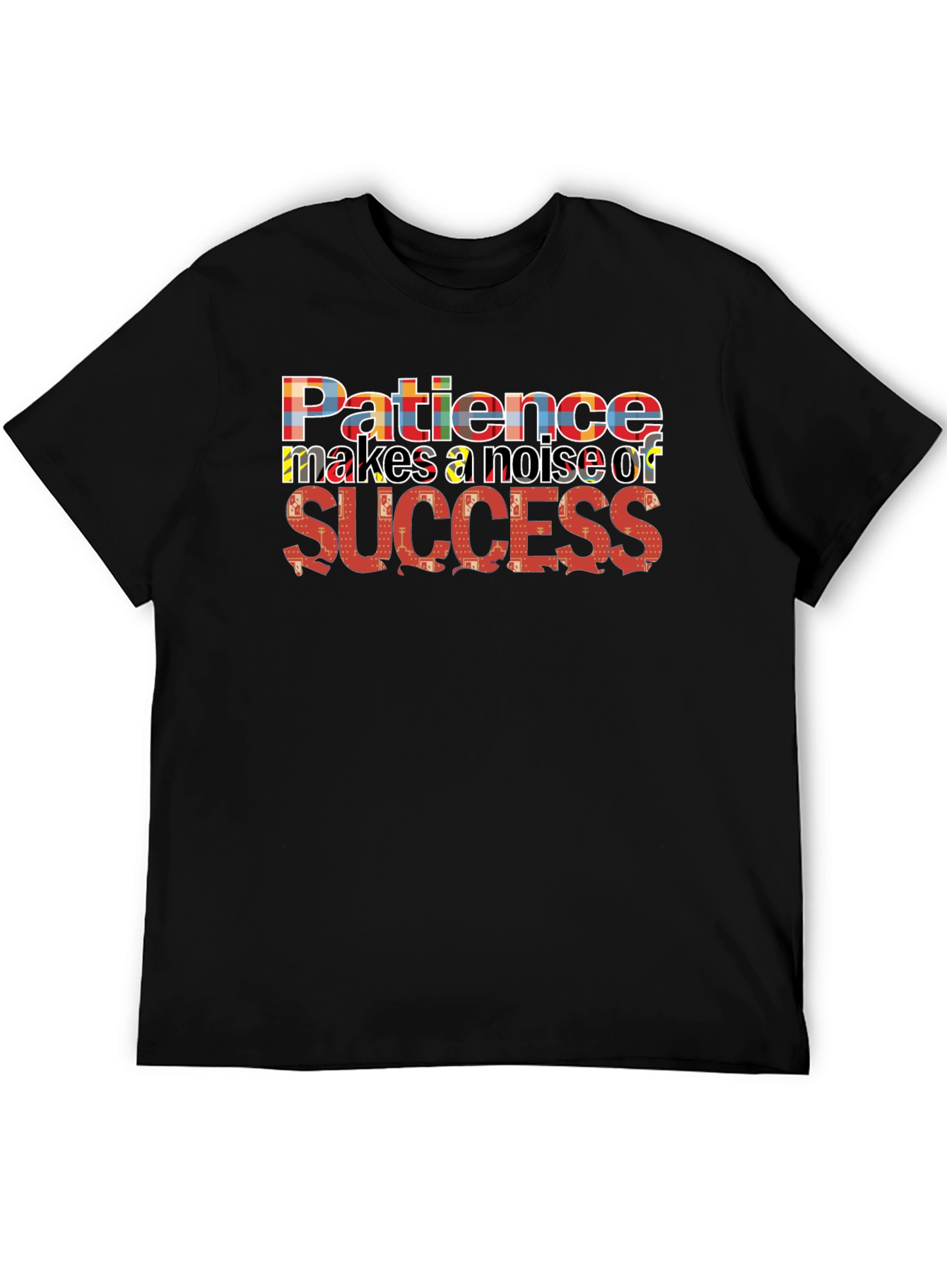 Black Patience Success Graphic Black T-Shirt view 5