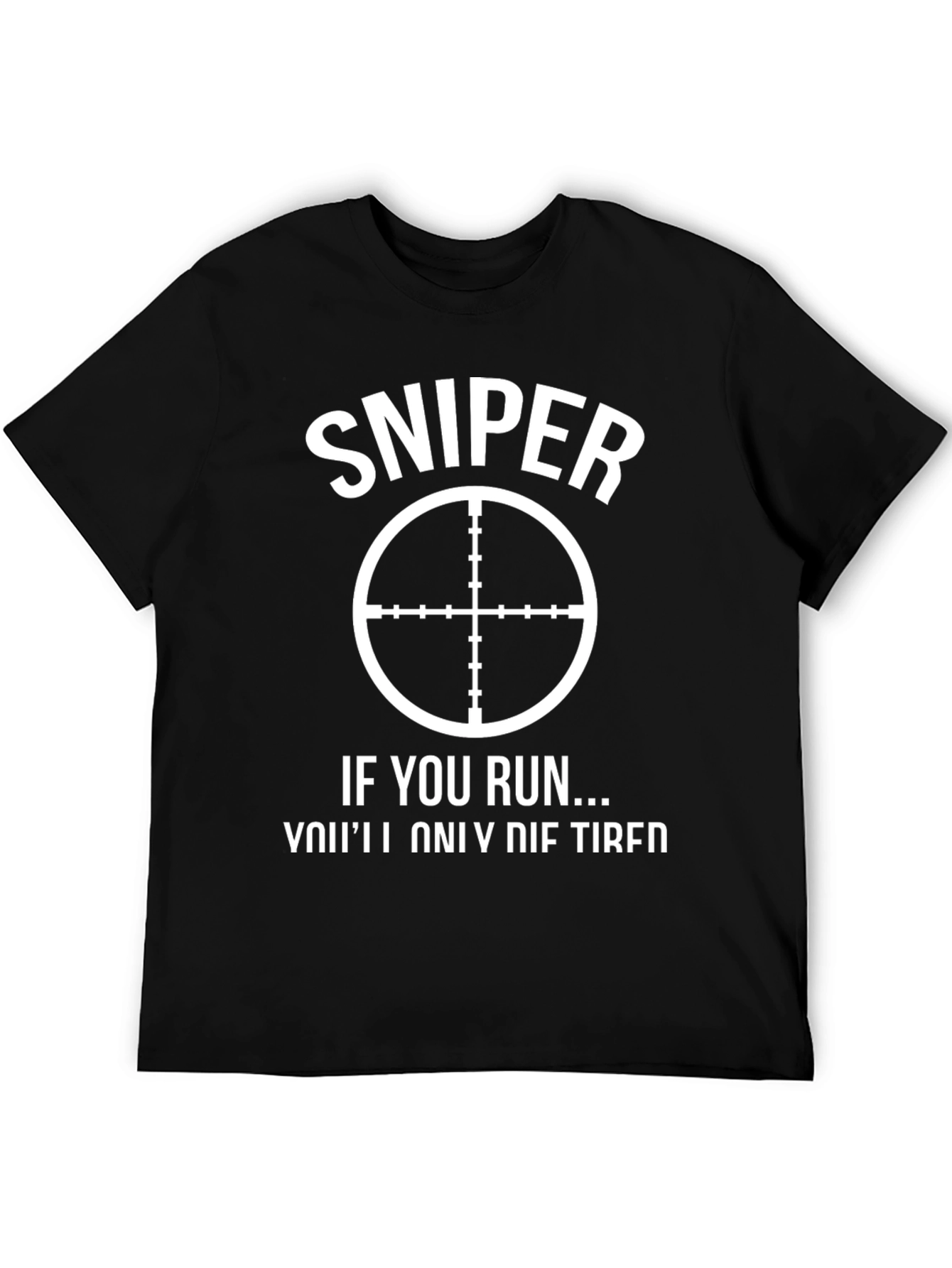 Black Sniper Graphic T-Shirt - Funny Slogan Tee view 5