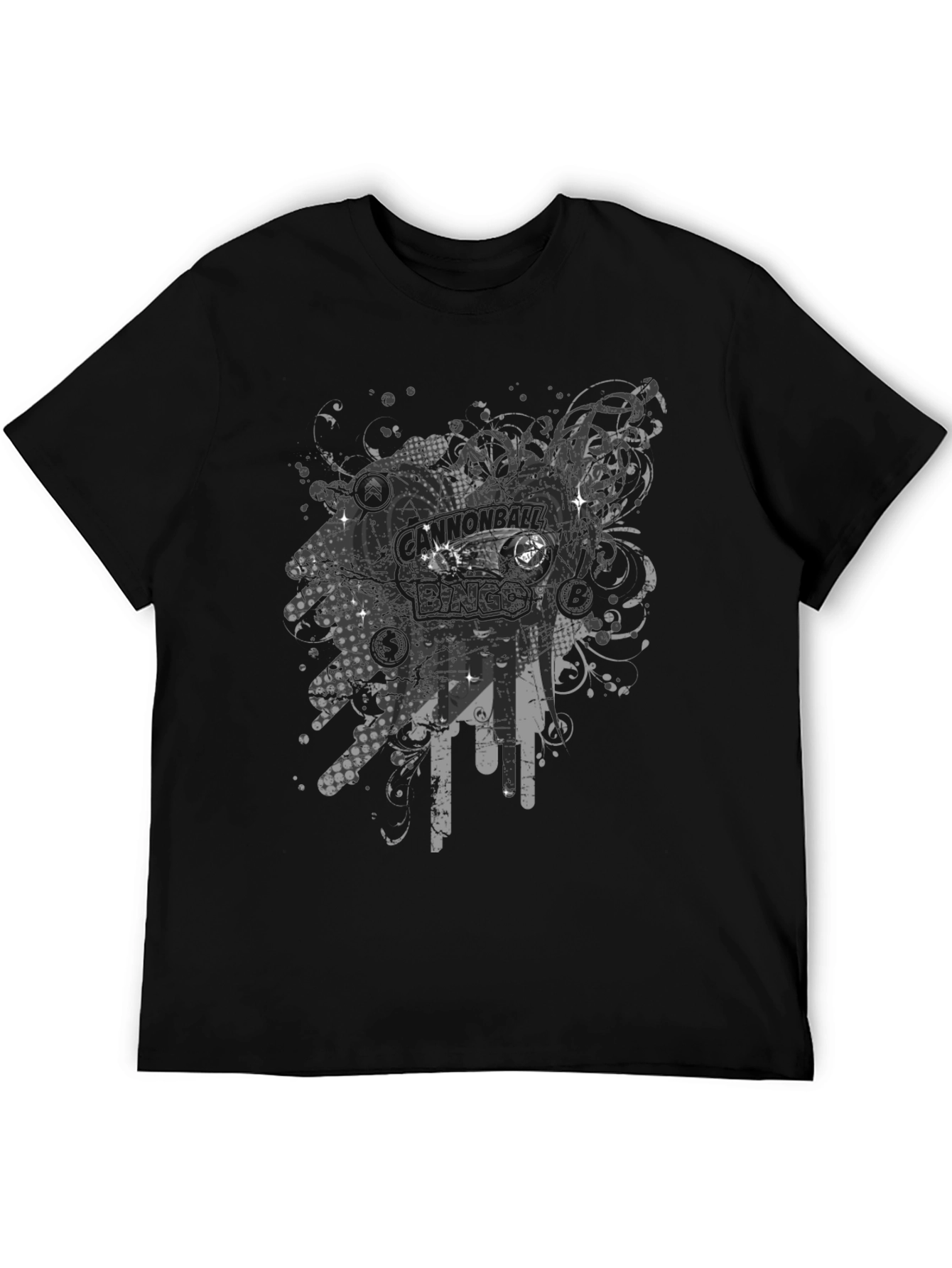 Edgy Bingo Graphic Black Tee - 5