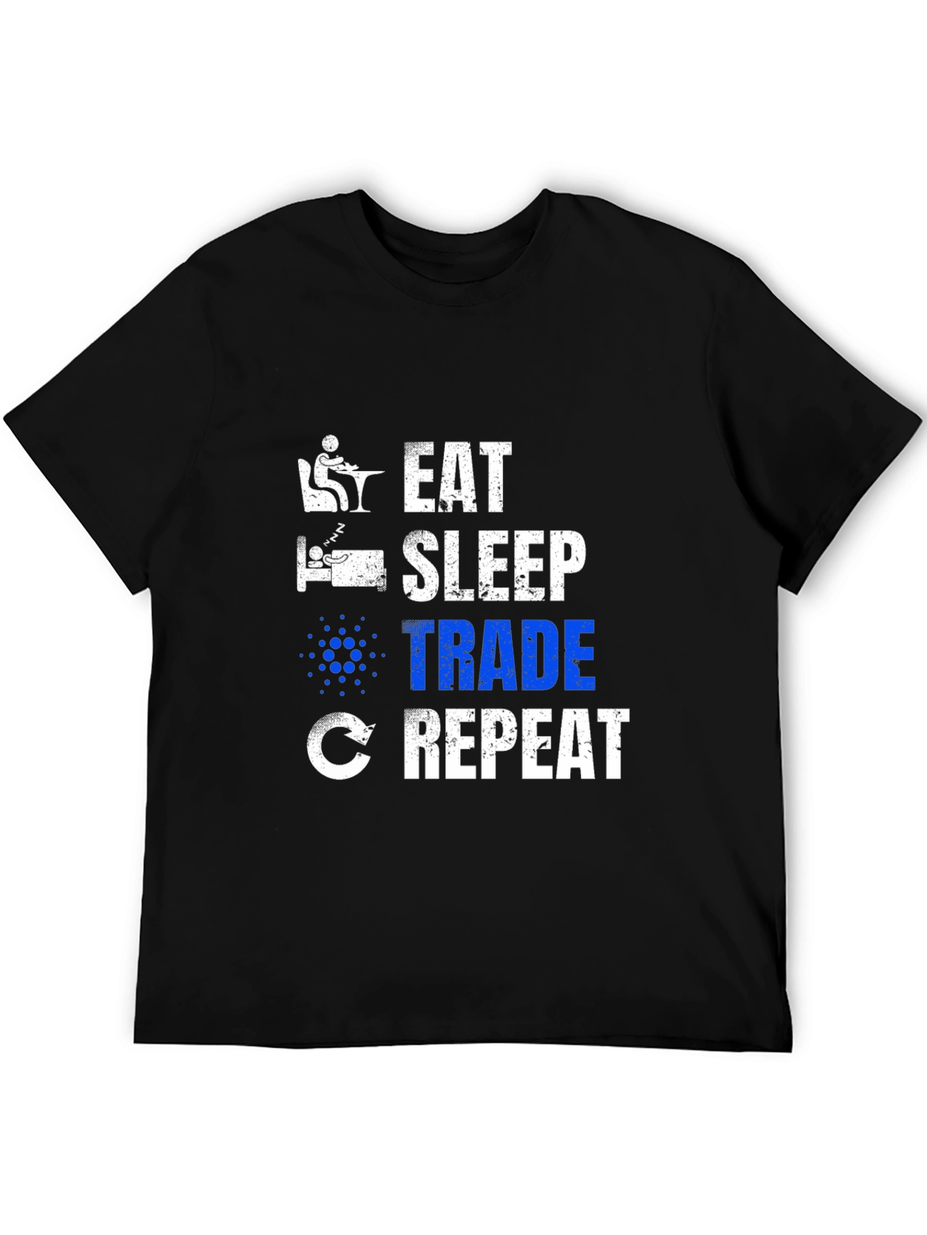 Black Eat Sleep Trade Repeat Crypto T-Shirt view 5