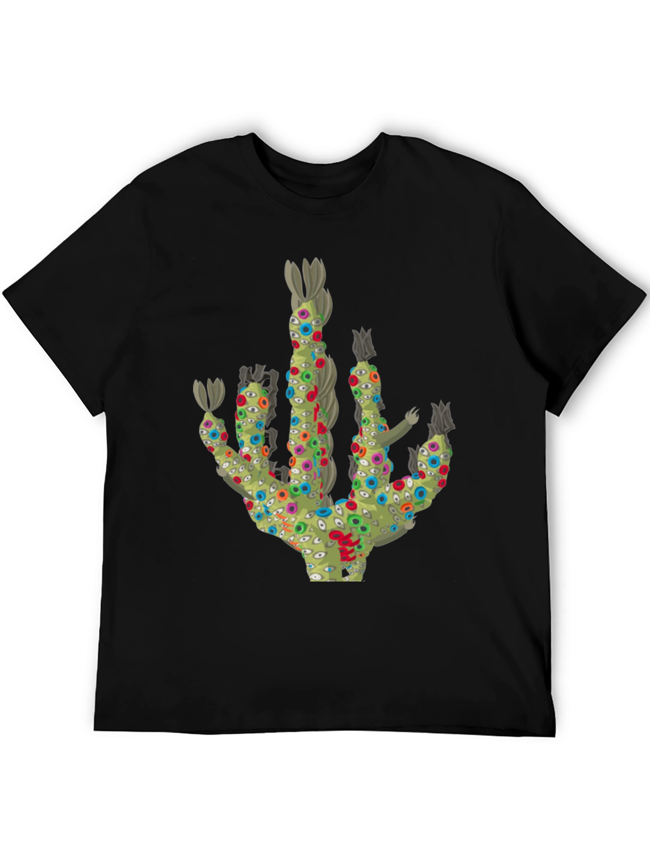 Black Eye-Catching Graphic Tee - Unique Novelty Design view 5