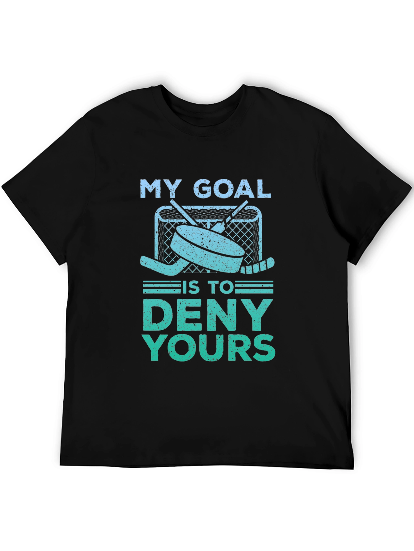 Black Hockey Goal T-Shirt - Deny Yours! view 5