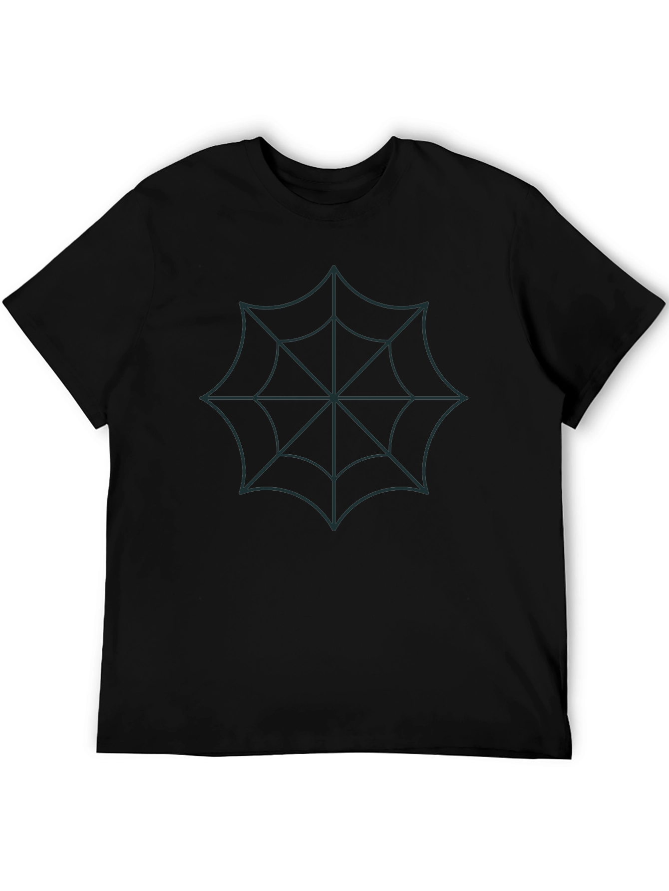 Black Spider Web Graphic Black T-Shirt view 5
