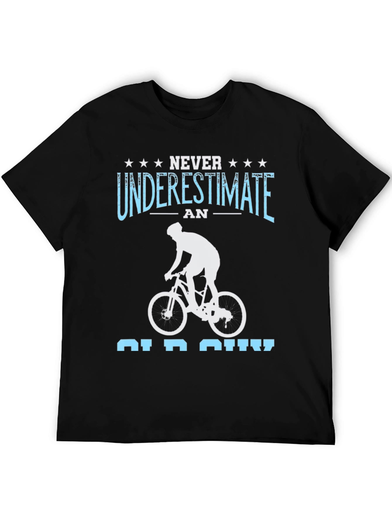 Black Never Underestimate An Old Guy Cycling T-Shirt view 5