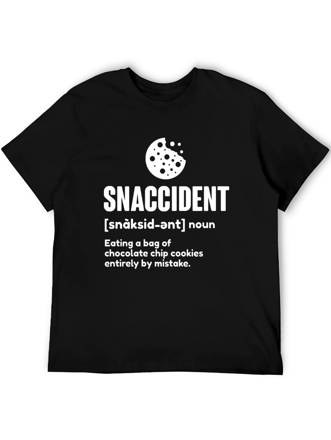 Black Snaccident T-Shirt - Cookie Lover's Funny Tee view 5