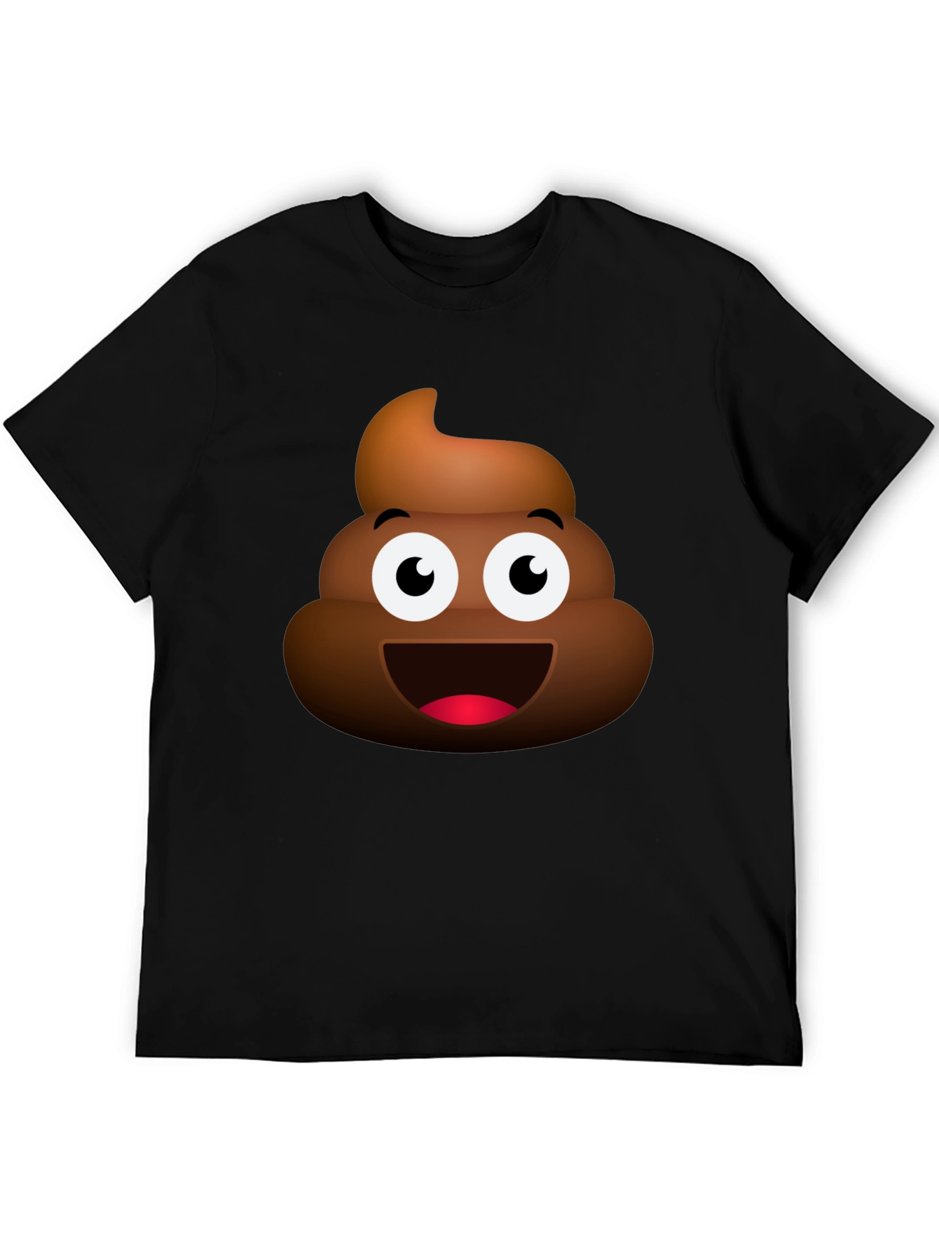 Black Emoji Poop Graphic T-Shirt - Mens Crew Neck Tee view 5