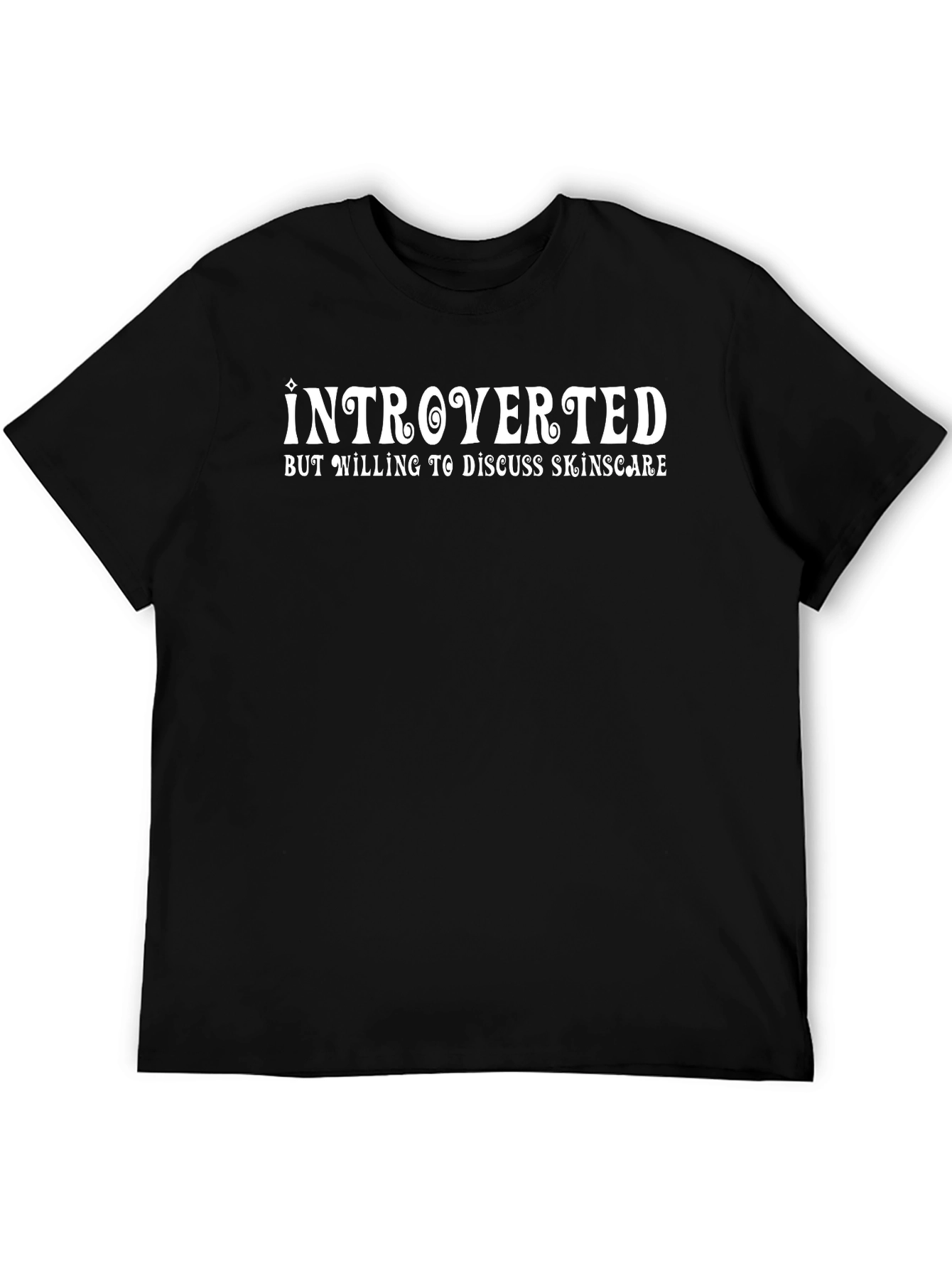 Black Introverted Skincare Enthusiast Tee -  Soft Cotton Comfort view 5