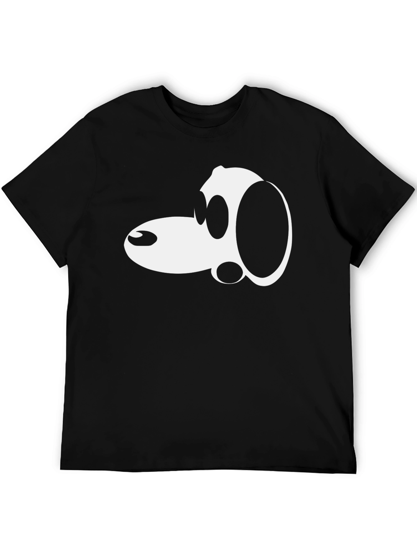 Black Cartoon Dog Graphic Black T-Shirt - Casual Style view 5