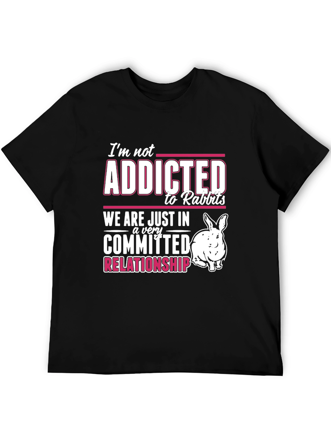 Black Rabbit Lover T-Shirt: I'm Not Addicted! view 5