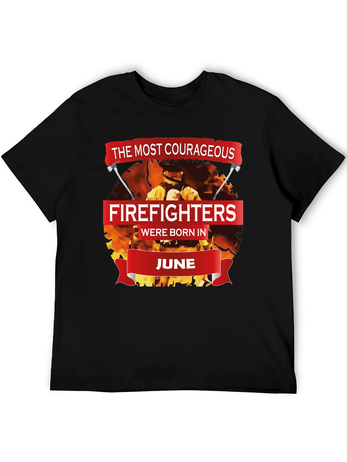Black Courageous Firefighters Born in June T-Shirt view 5