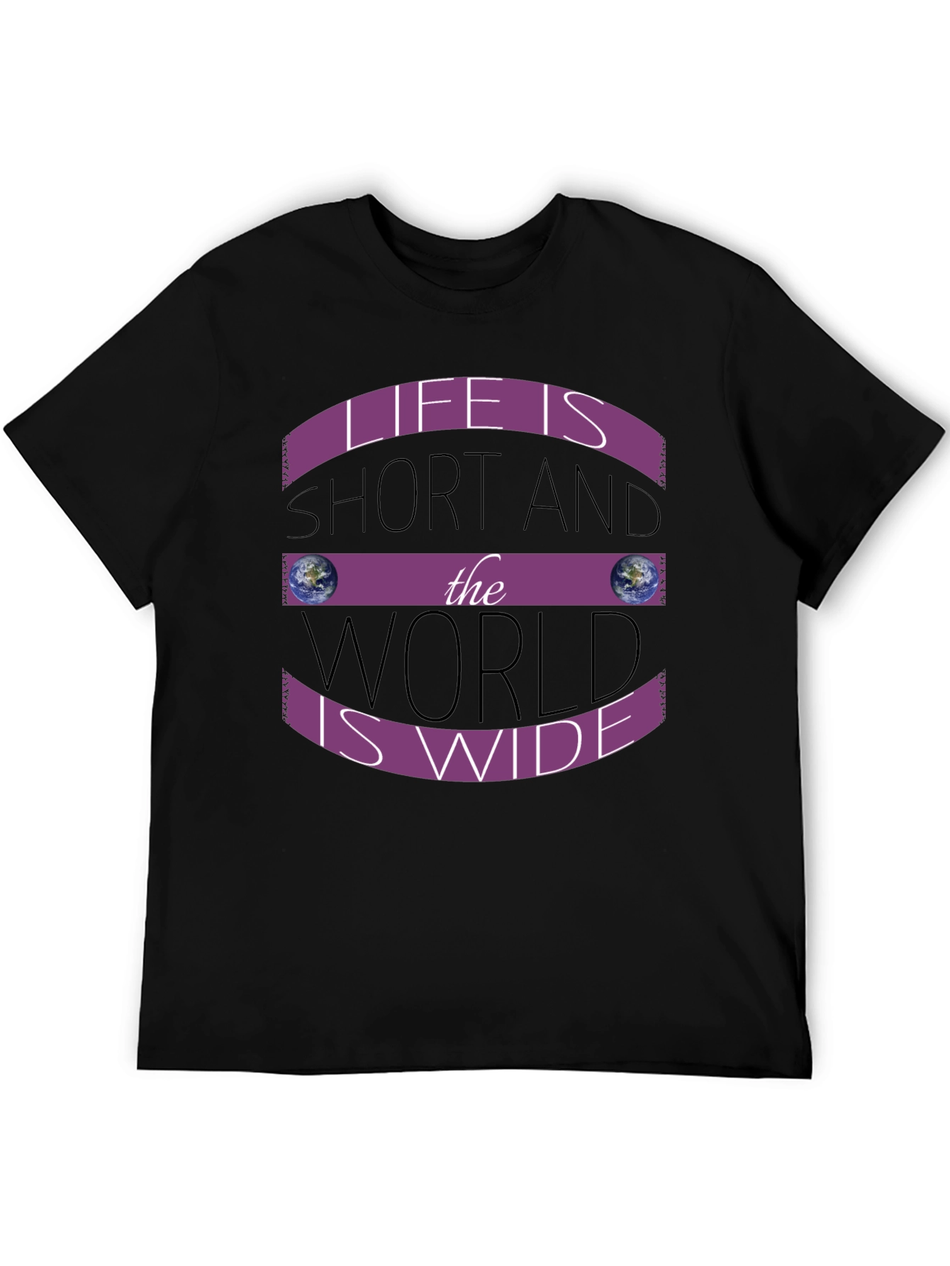 Black Life is Short World is Wide T-Shirt view 5