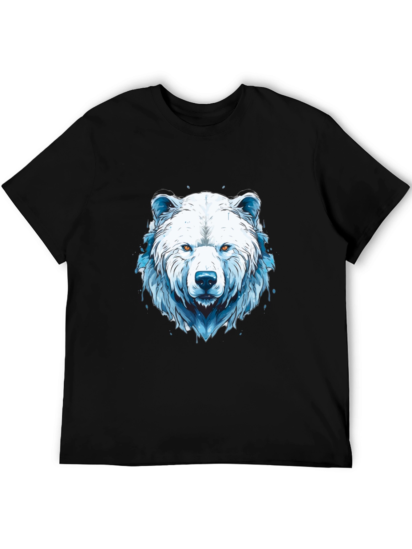 Black Cool Graphic Tee - Polar Bear Design view 5