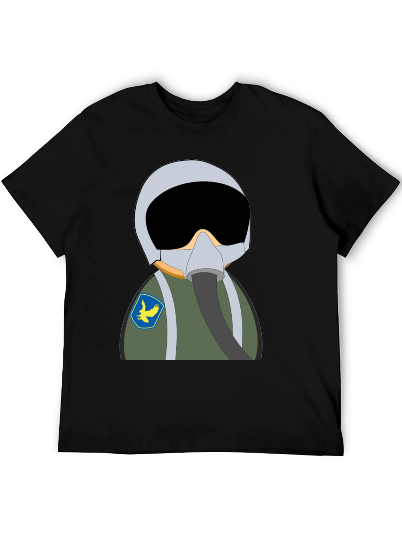 Black Pilot Cartoon T-Shirt view 5