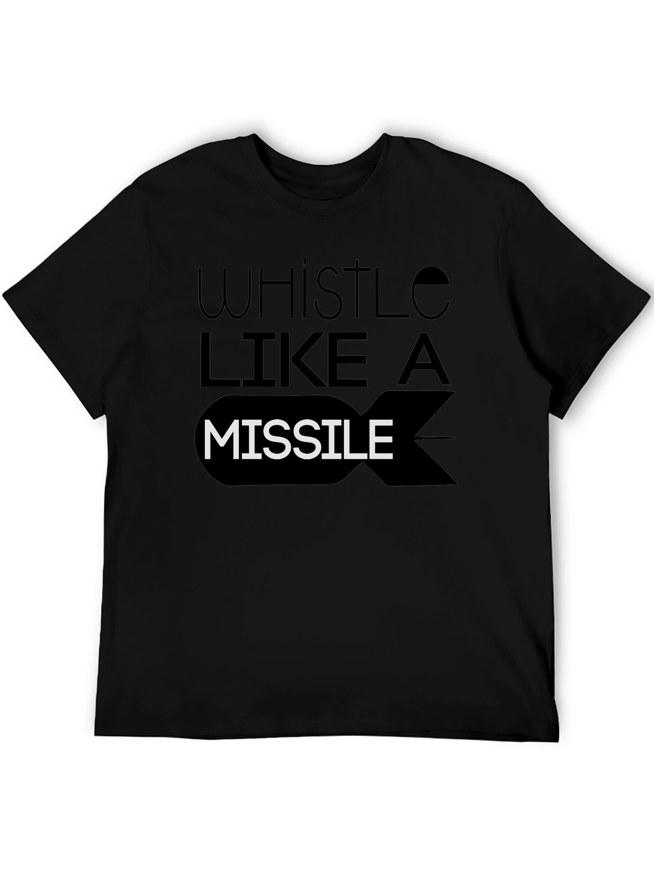 Black Whistle Like A Missile Black Graphic Tee view 5