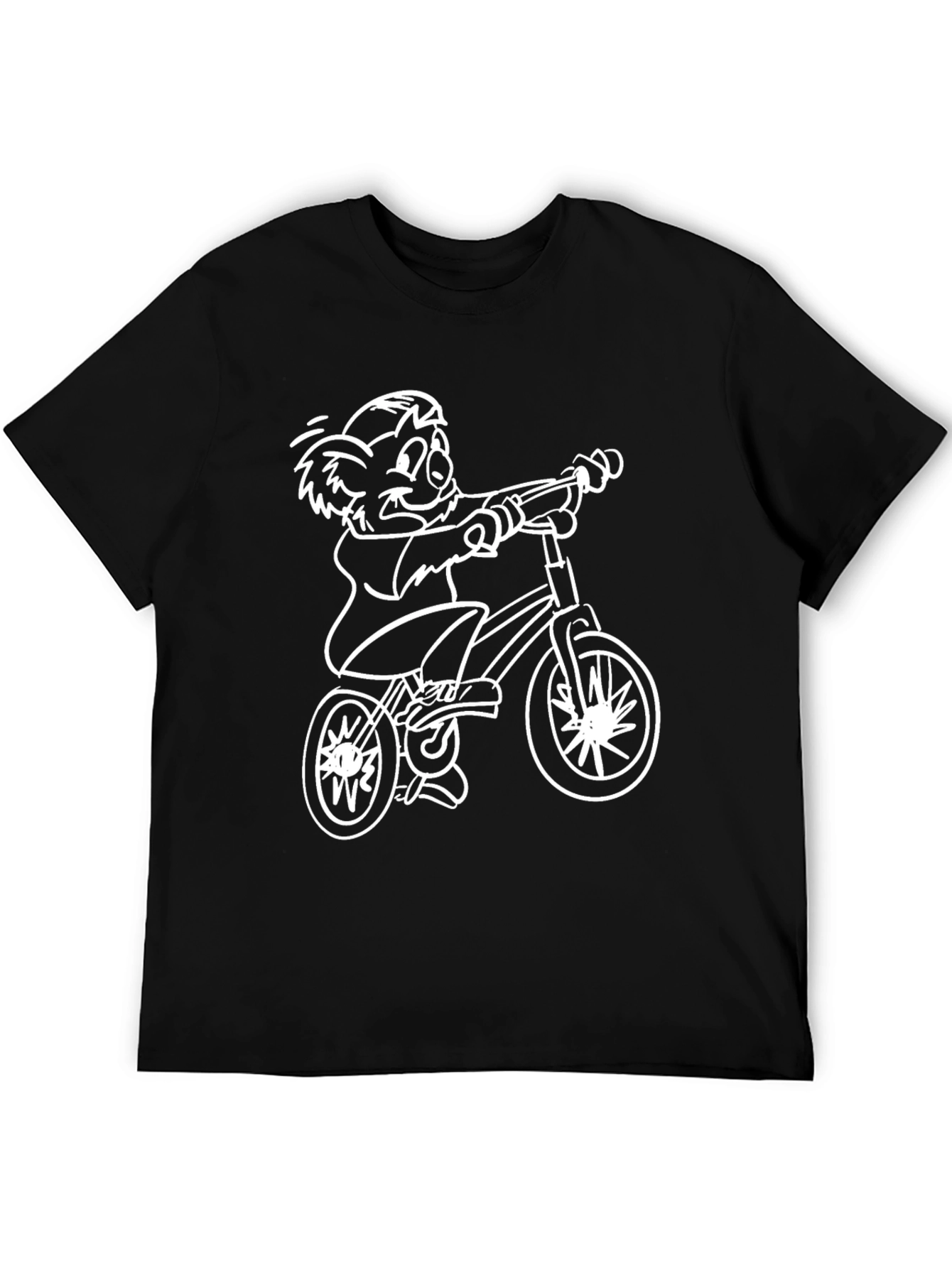 Black Cartoon Koala Bear Riding Bike Graphic Tee view 5