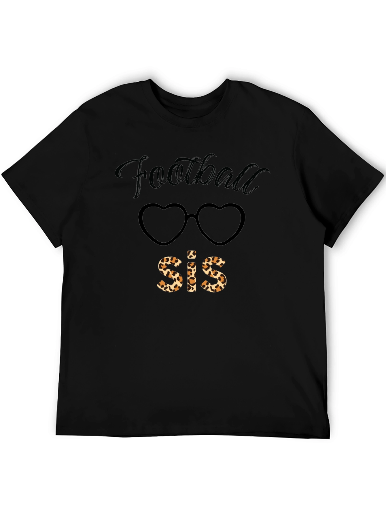 Black Football Sis Leopard Print Graphic Tee view 5