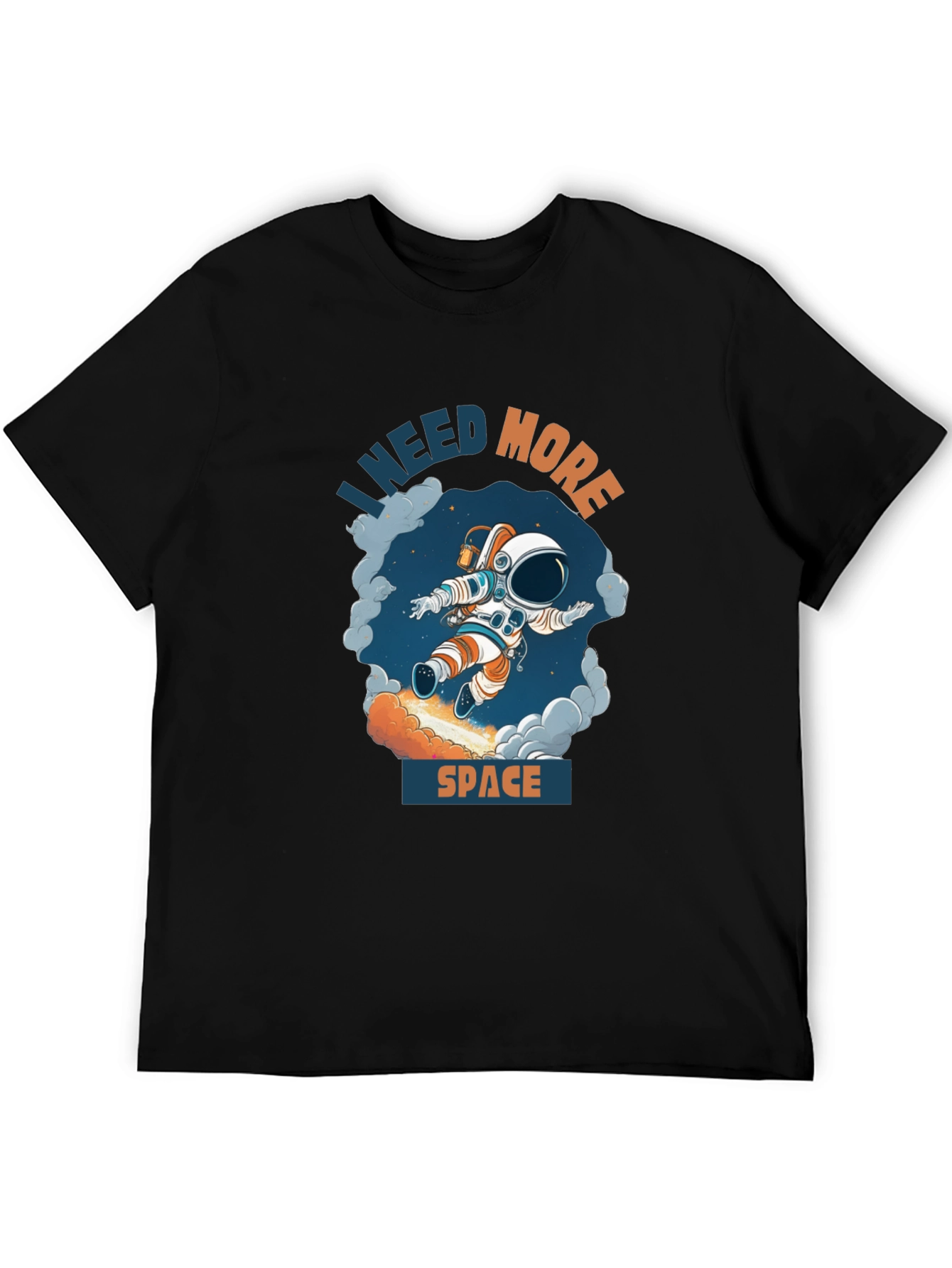 Black I Need More Space T-Shirt - Astronaut Design view 5