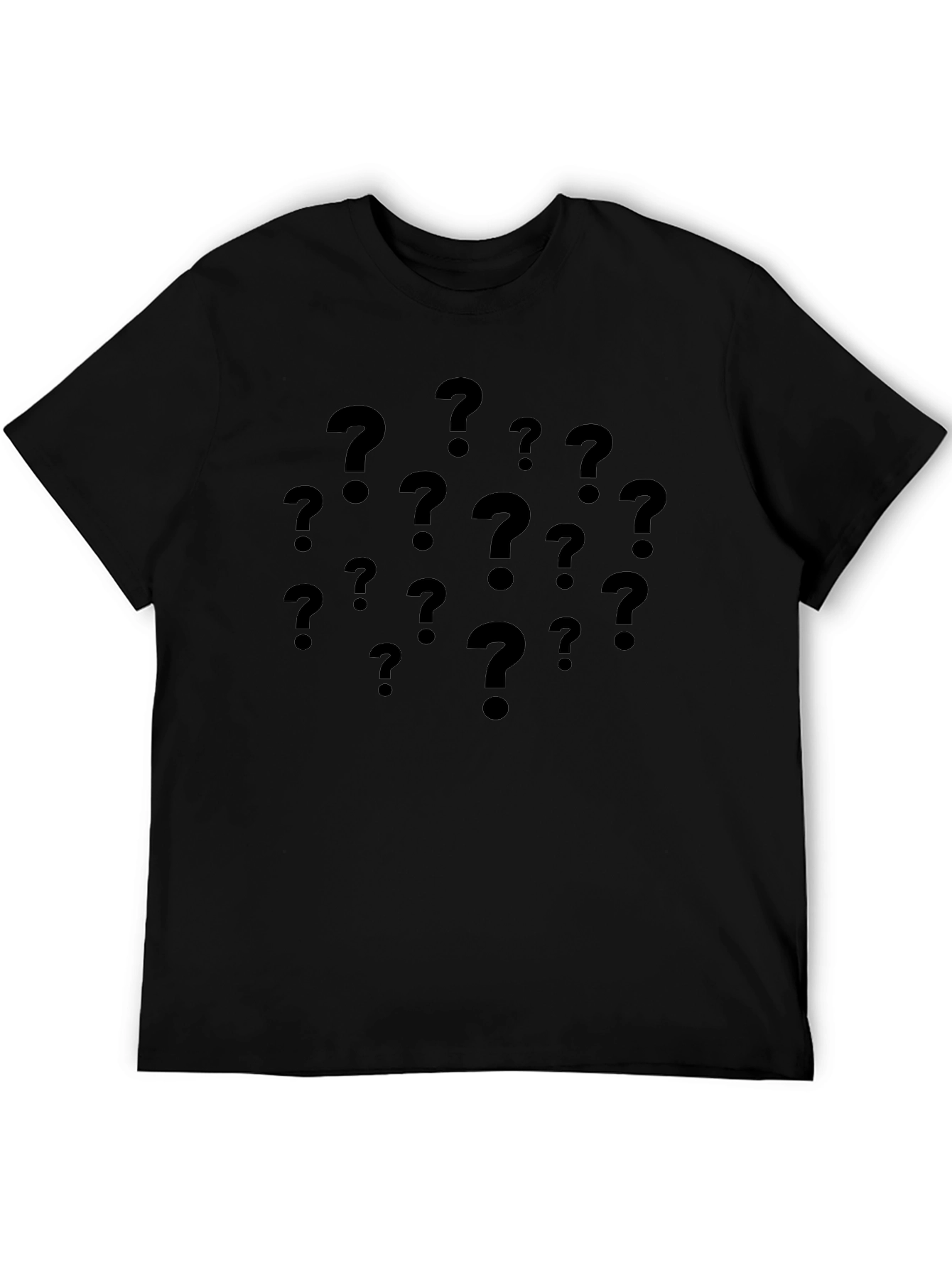 Black Mystery Question Marks T-Shirt - Dark Graphic Tee view 5