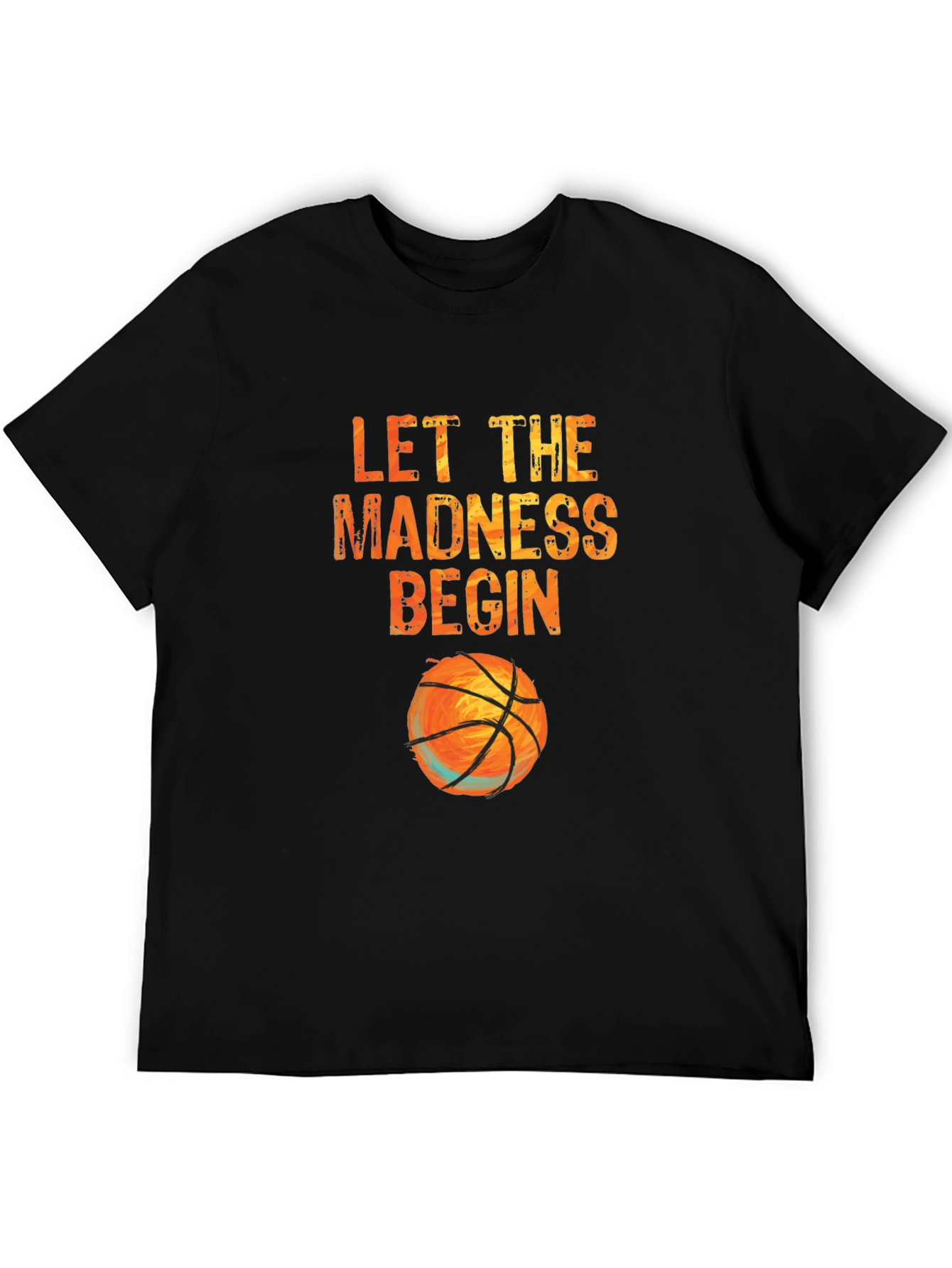 Black Let the Madness Begin Basketball T-Shirt view 5