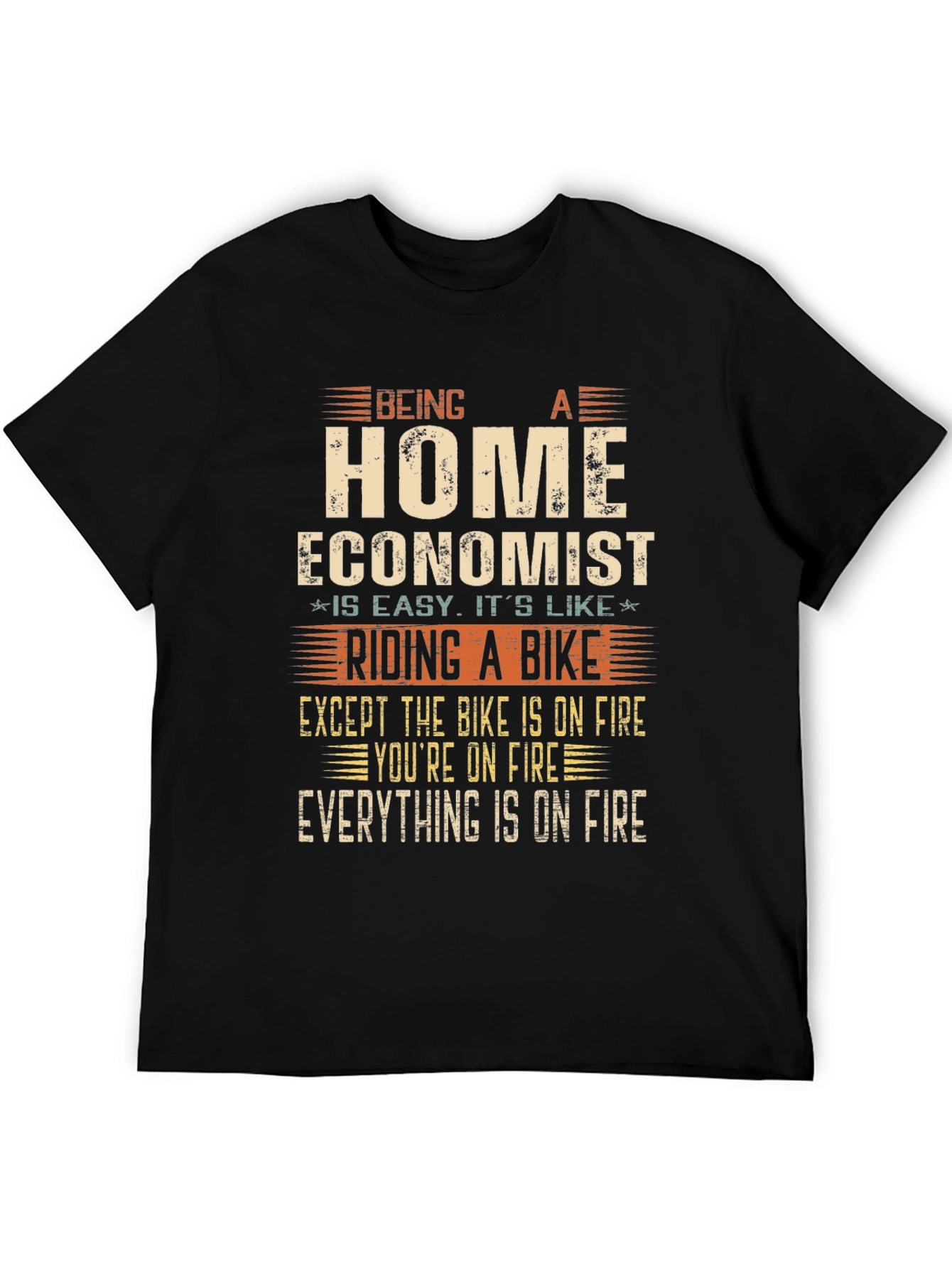 Black Home Economist On Fire T-Shirt view 5