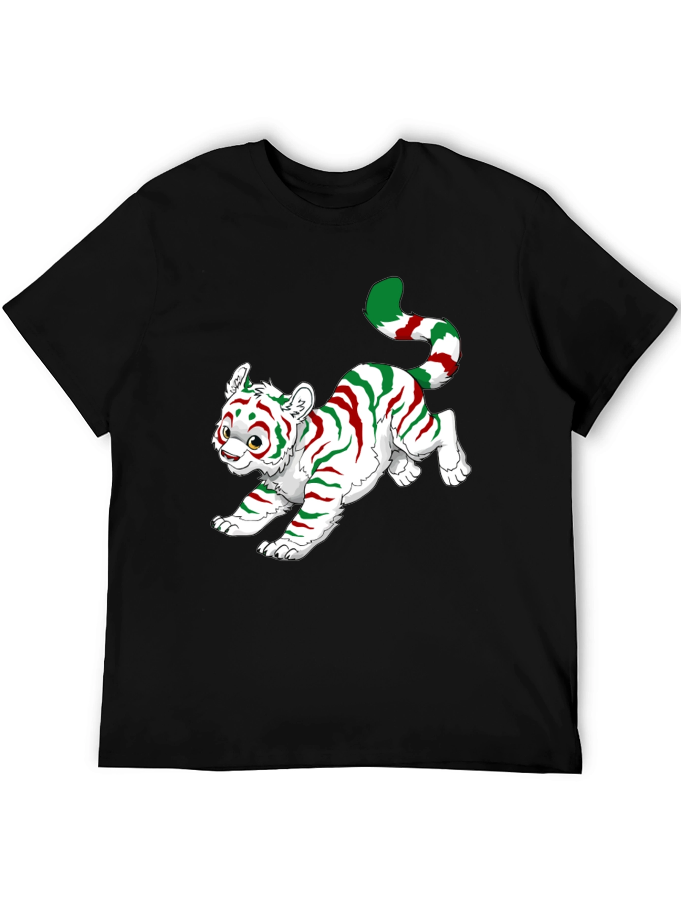Black Festive Tiger Graphic Tee view 5