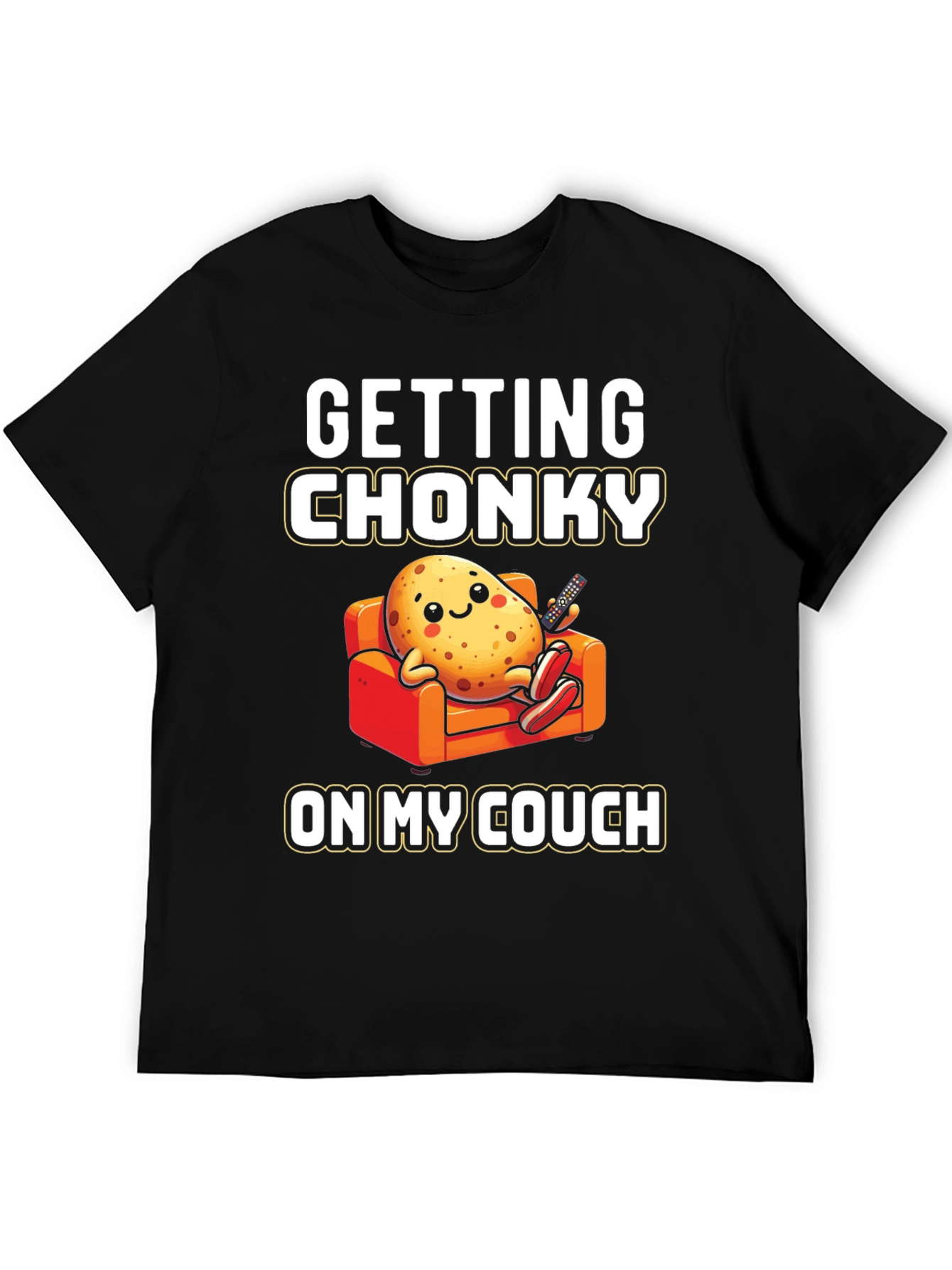 Black Getting Chonky Potato Couch T-Shirt view 5
